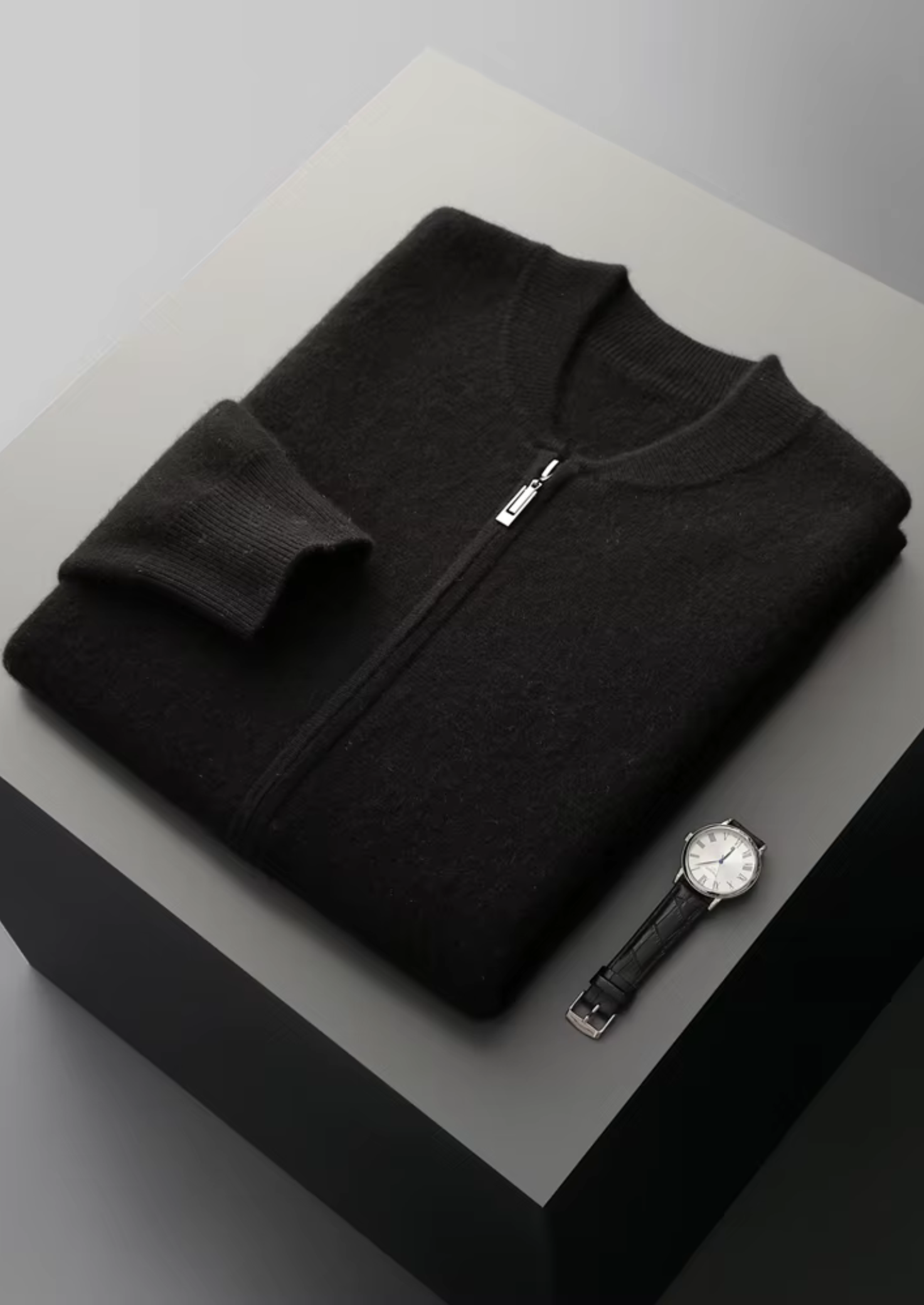 Merino Wool Extra-Fine V-Neck Knit Cardigan