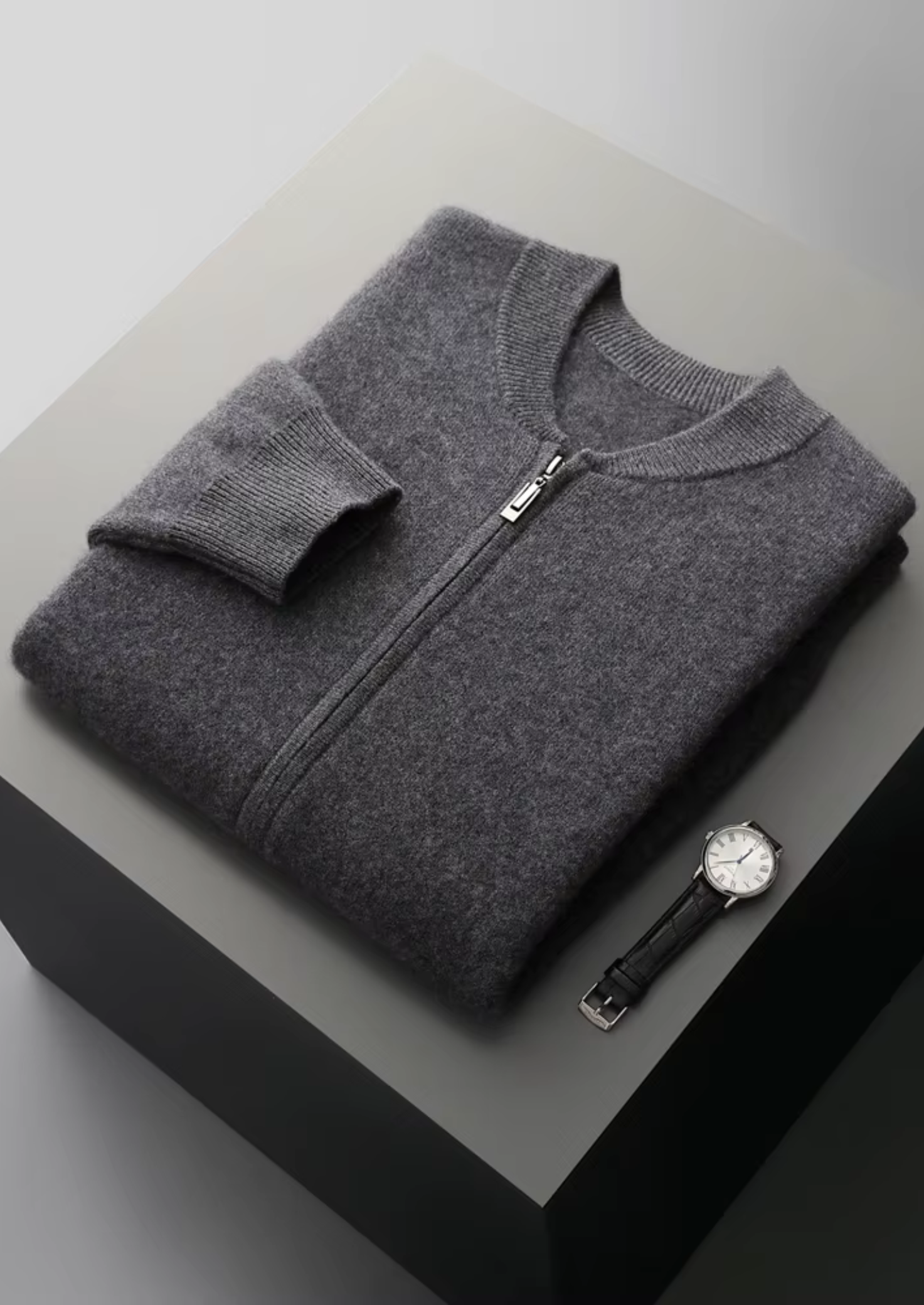 Merino Wool Extra-Fine V-Neck Knit Cardigan