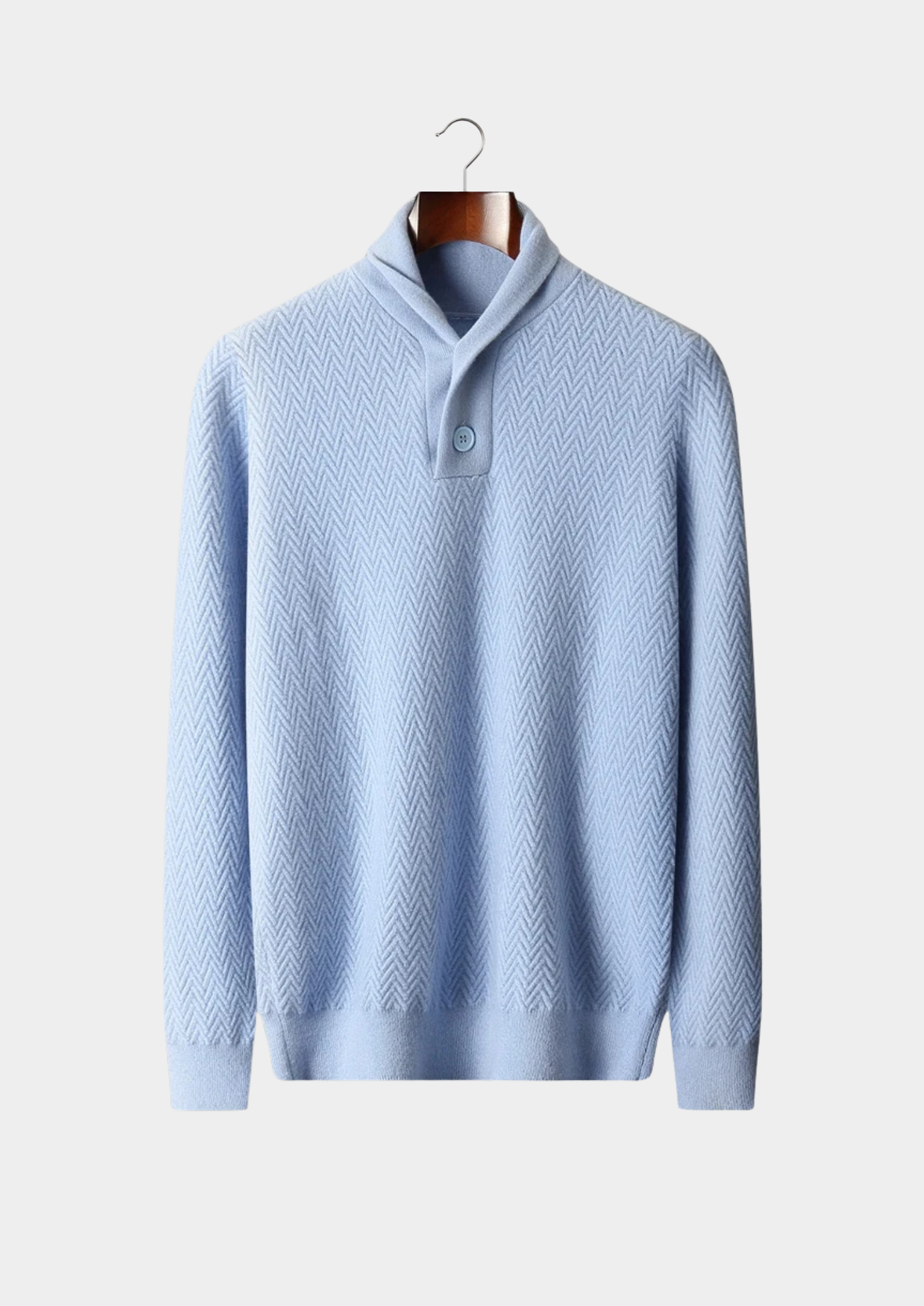 Cashmere Knit Sweater With Zigzag Pattern