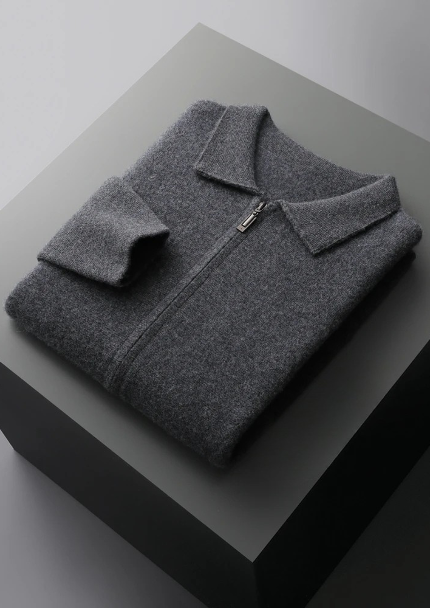 Cashmere Premium Zip Front Cardigan