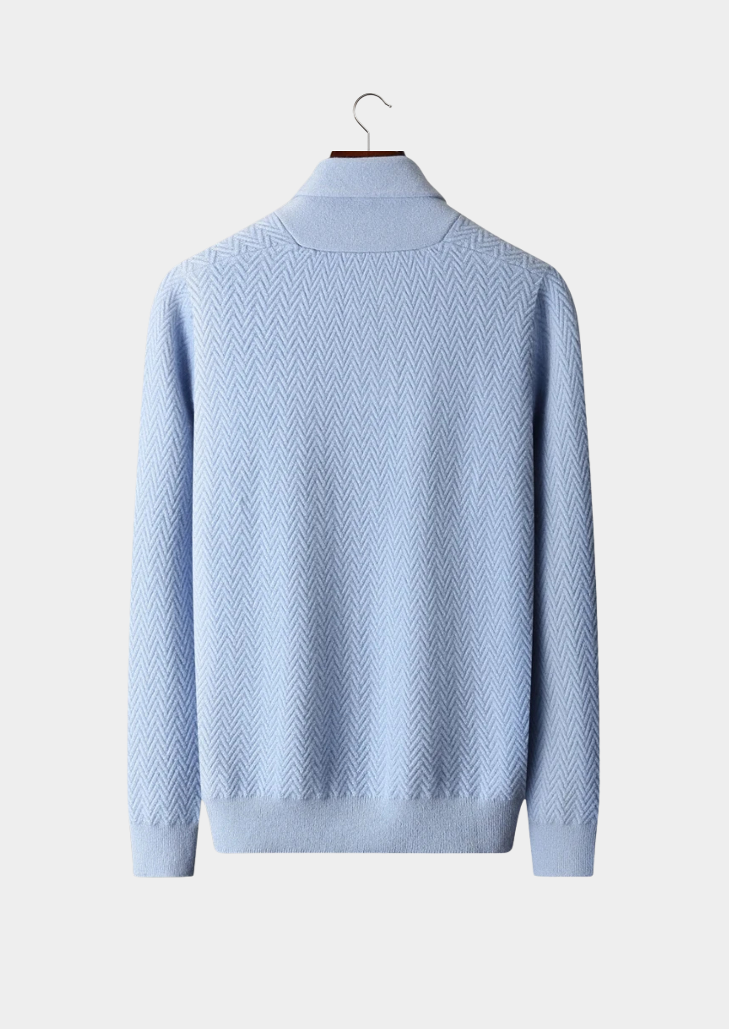 Cashmere Knit Sweater With Zigzag Pattern