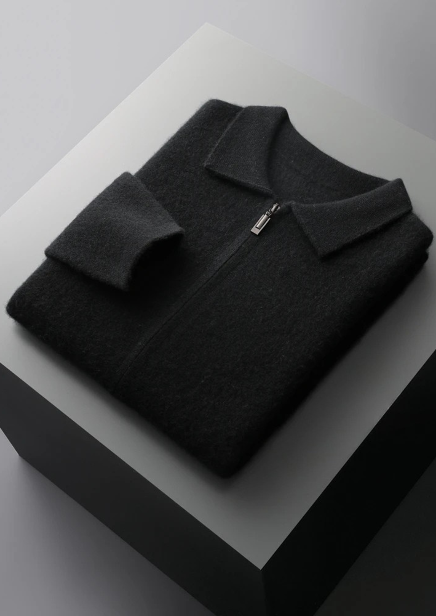 Cashmere Premium Zip Front Cardigan