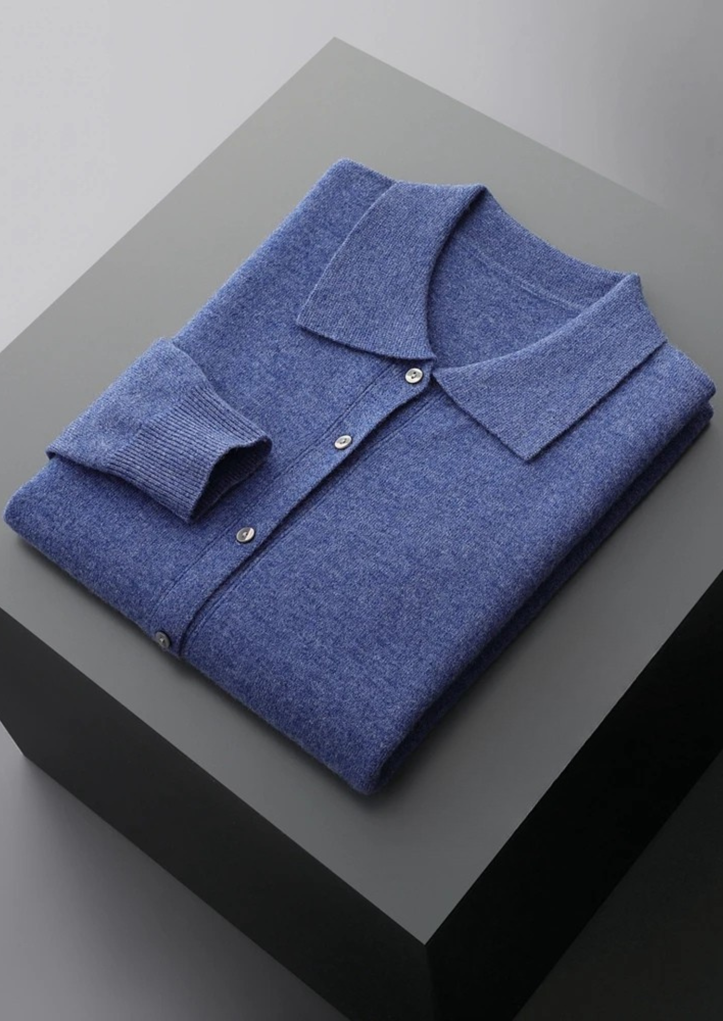 Merino Wool Pure Extra-Fine Polo Style Cardigan
