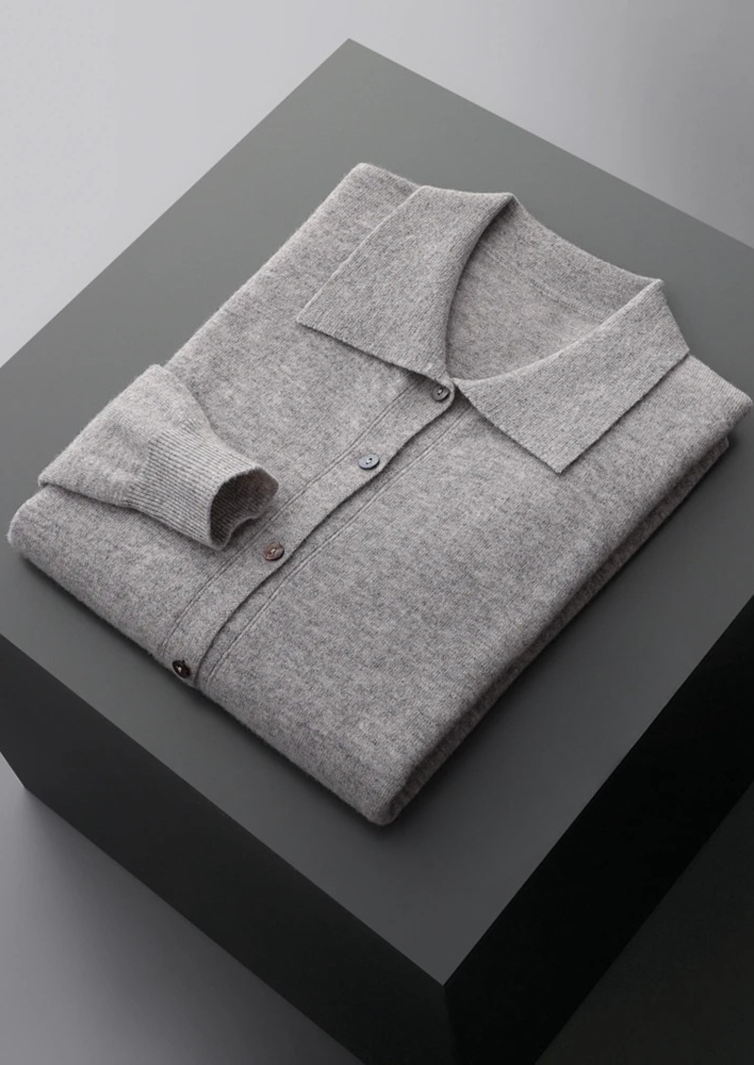 Merino Wool Pure Extra-Fine Polo Style Cardigan