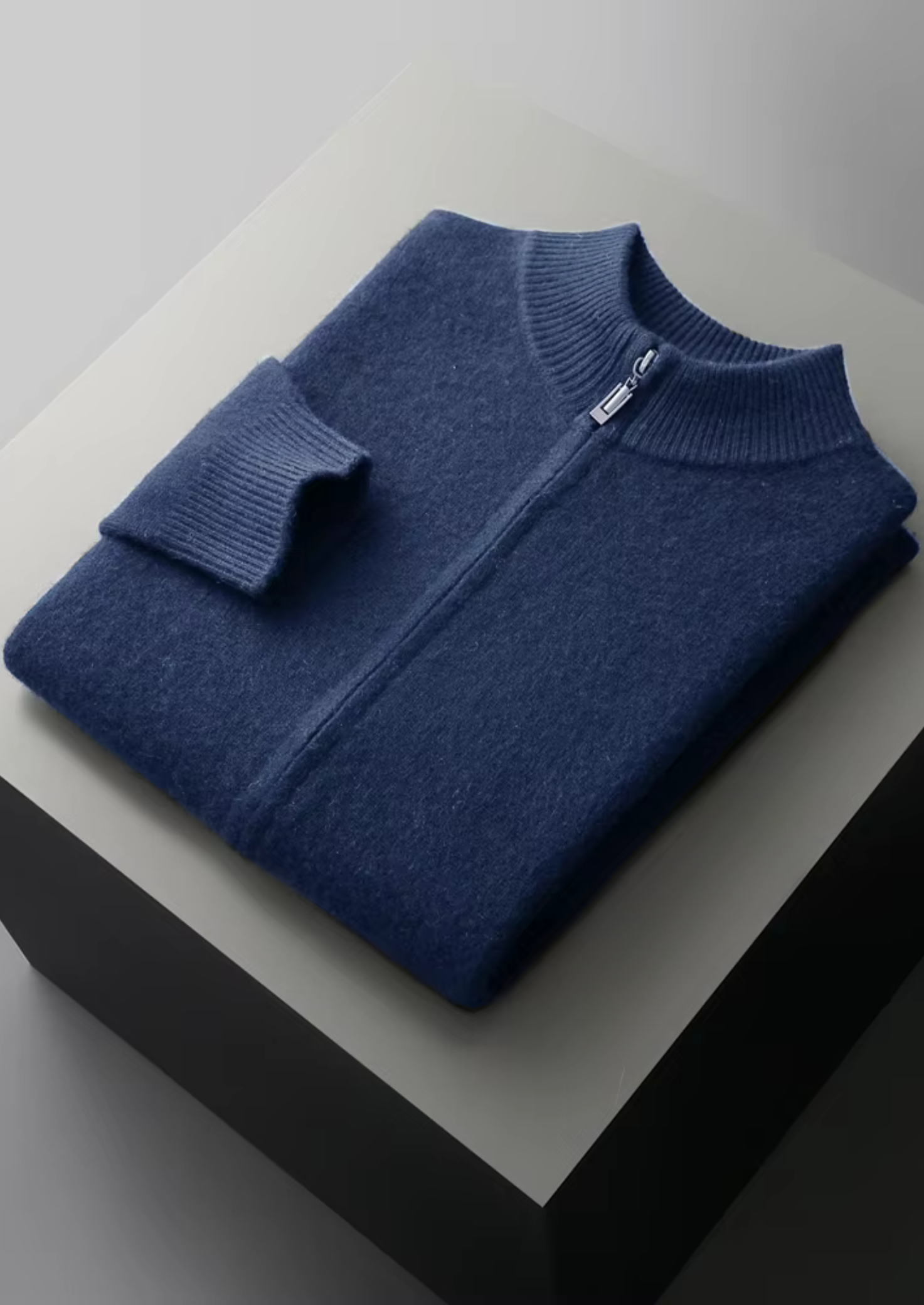 Merino Wool Extra-Fine Knit Cardigan With Zip