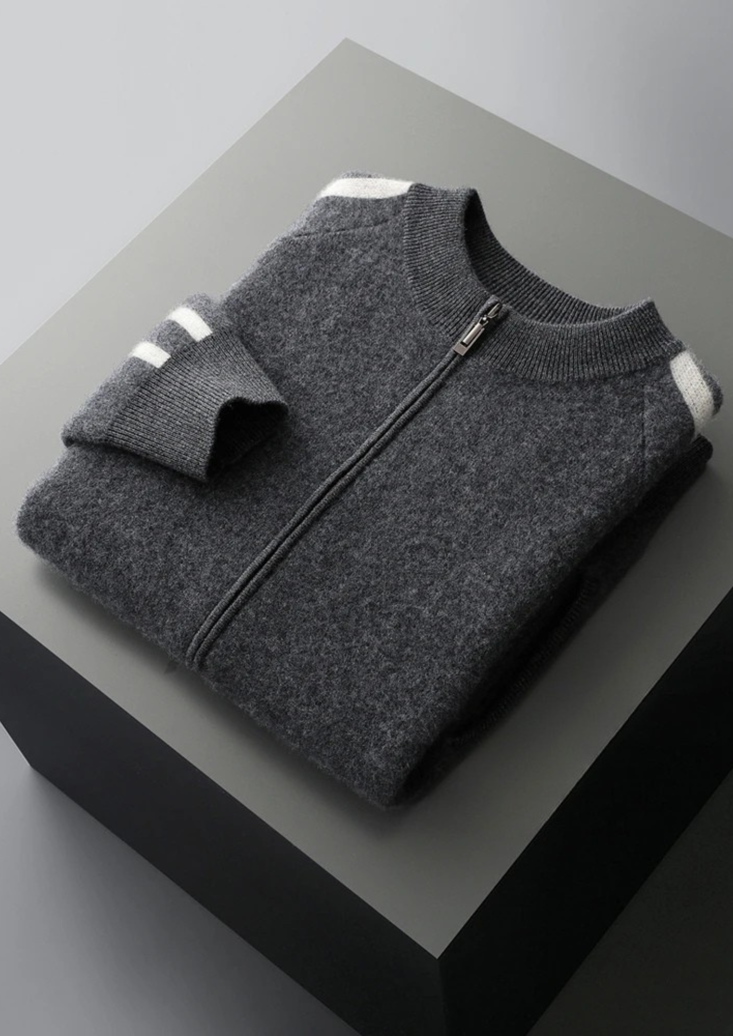 Merino Wool Striped Crewneck Sweater Extra-Fine