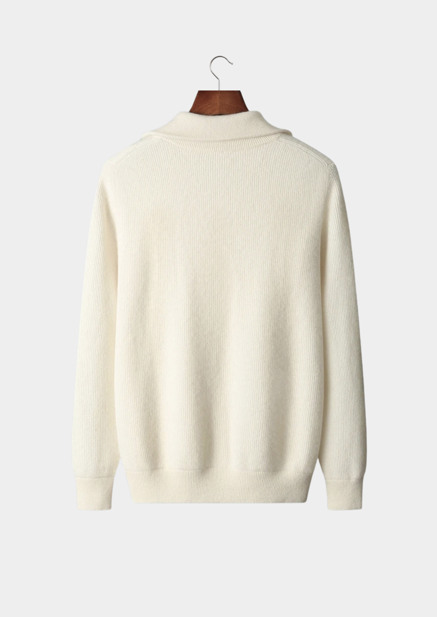 Merino Wool Extra-Fine Zip Cardigan Ribbed