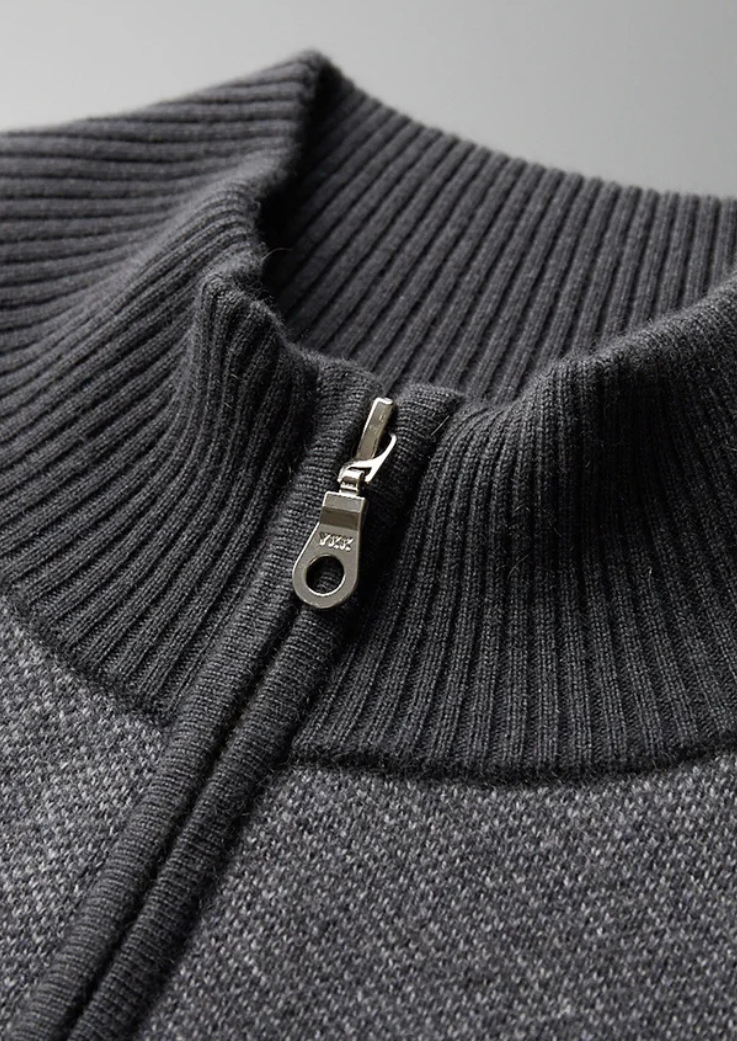 Jacquard Zip Cardigan in Premium Cashmere