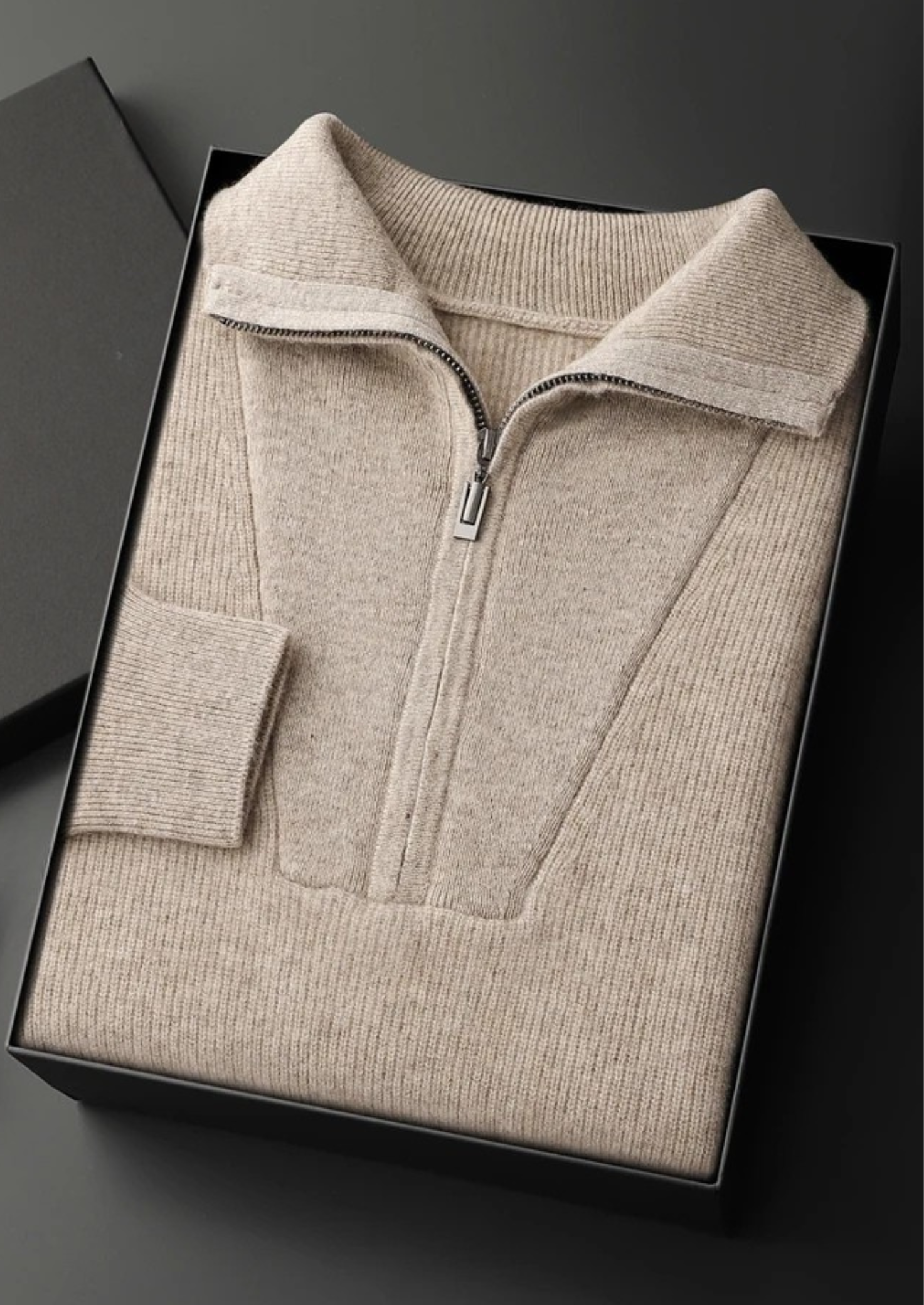 Premium Cashmere Half Zip Sweater Style