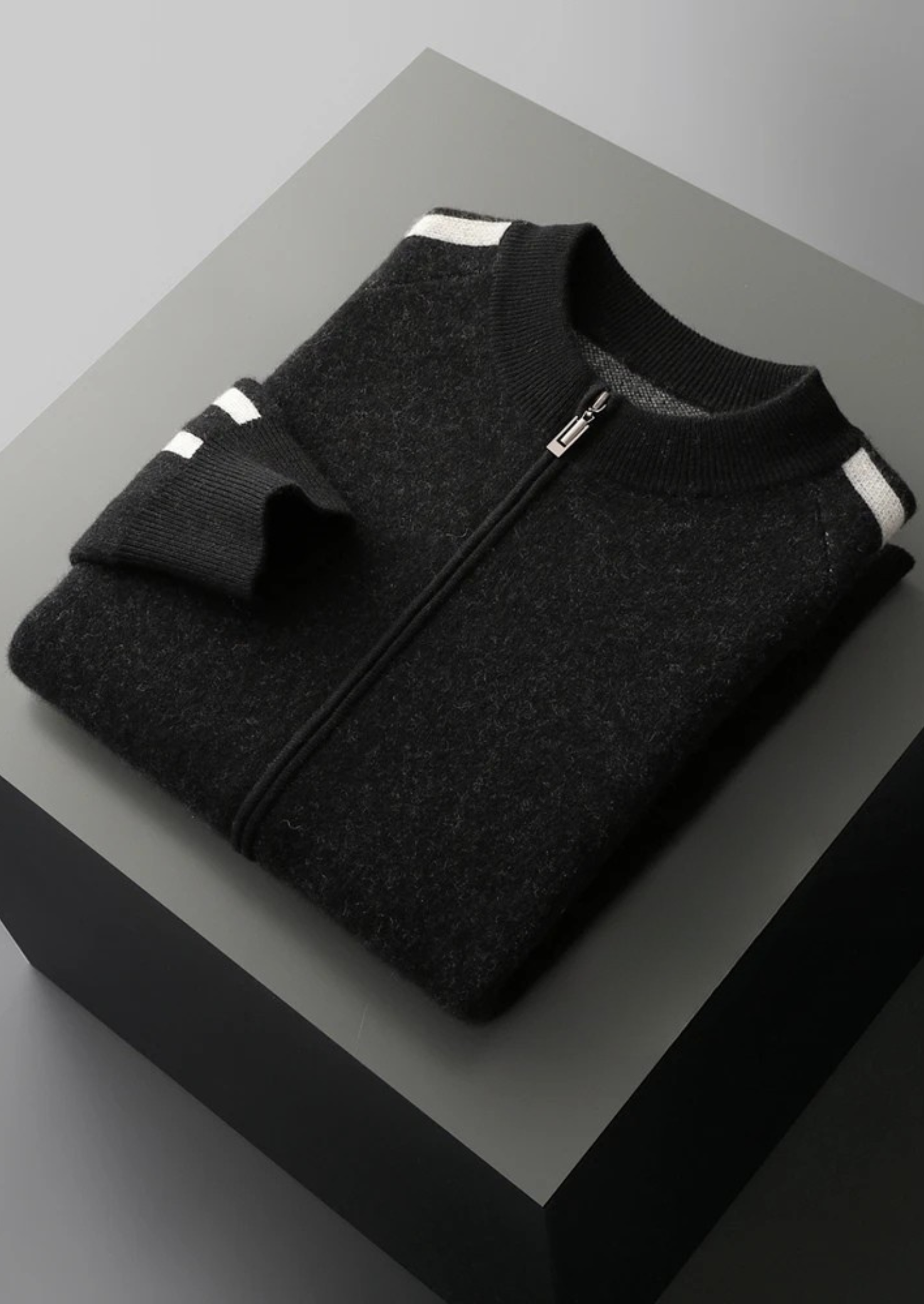 Merino Wool Striped Crewneck Sweater Extra-Fine