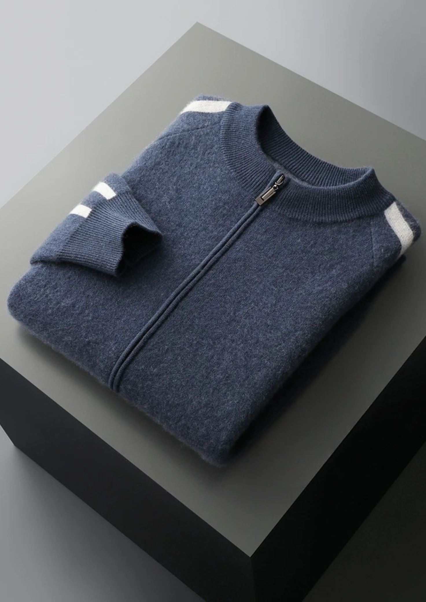 Merino Wool Striped Crewneck Sweater Extra-Fine
