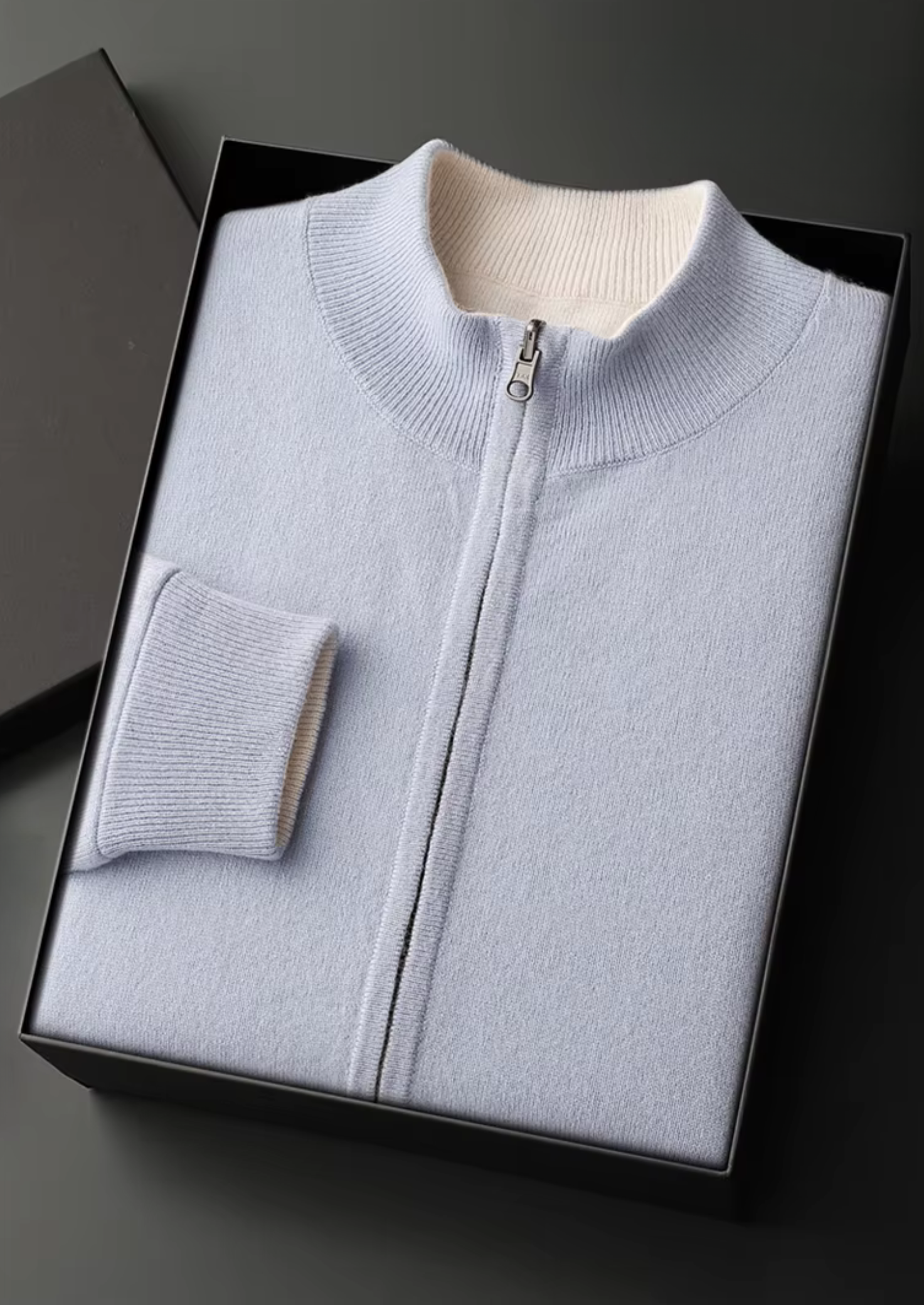 Merino Wool Extra-Fine Knit Zip Cardigan