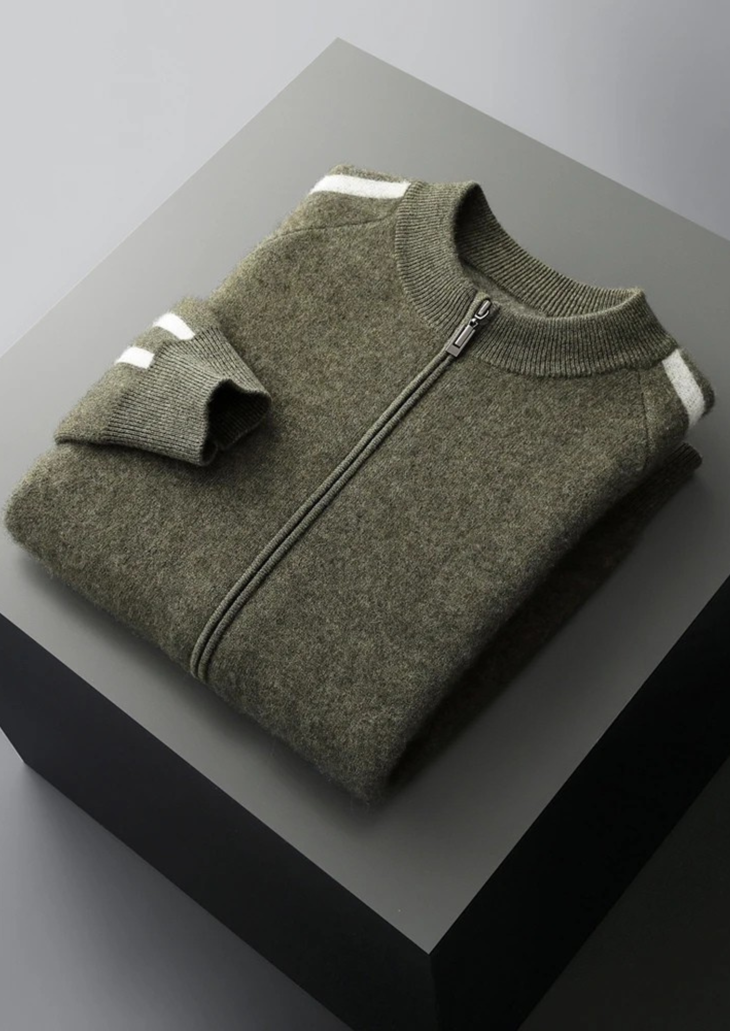 Merino Wool Striped Crewneck Sweater Extra-Fine