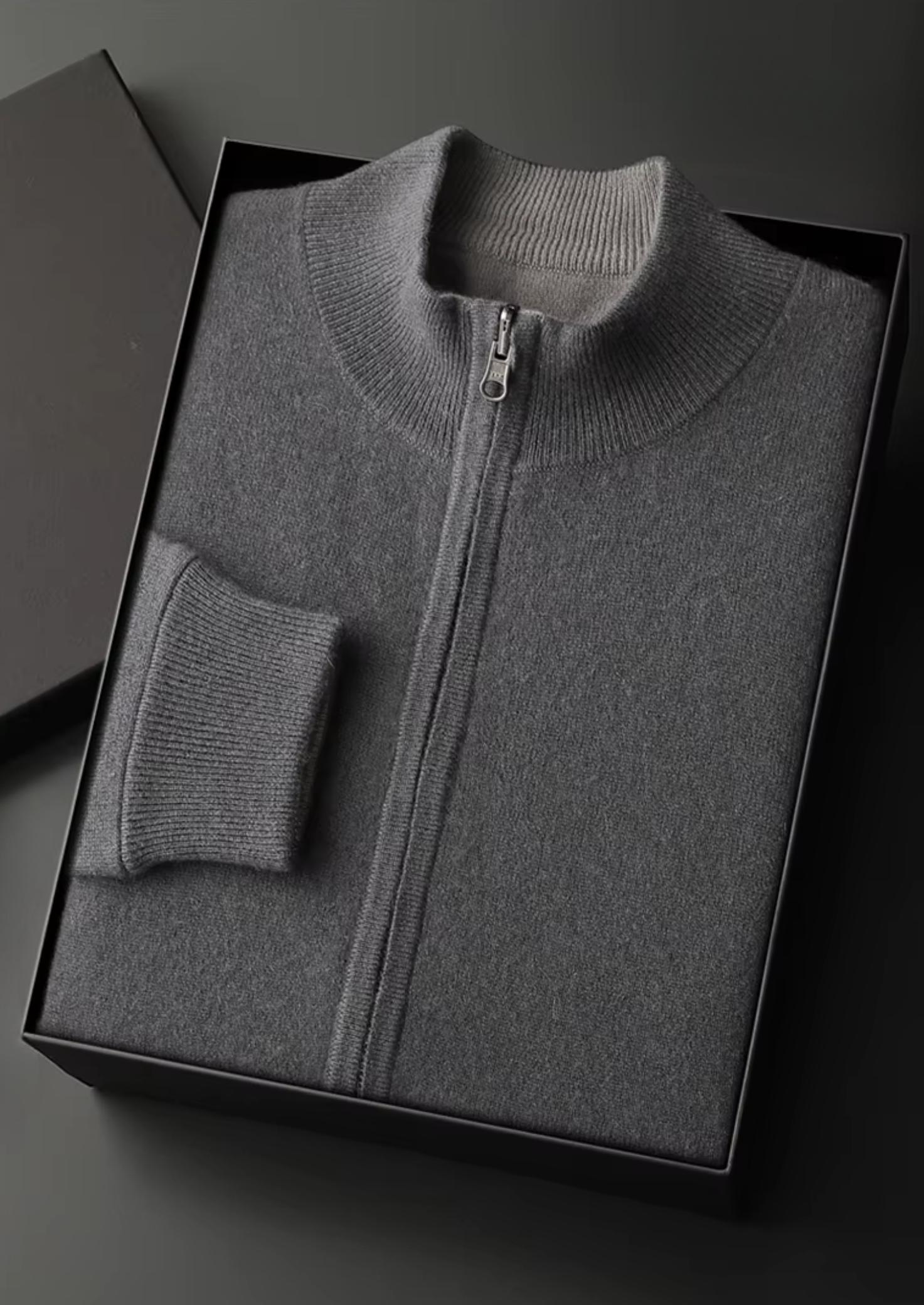 Merino Wool Extra-Fine Knit Zip Cardigan