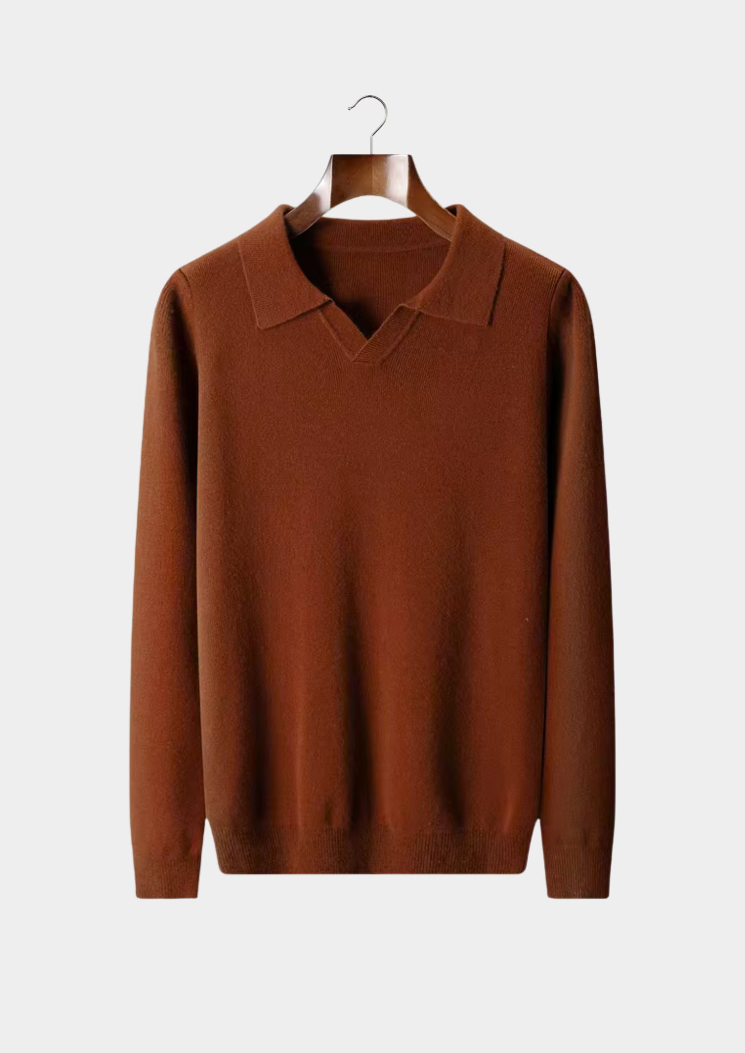 Buttonless Polo Merino Wool Extra-Fine
