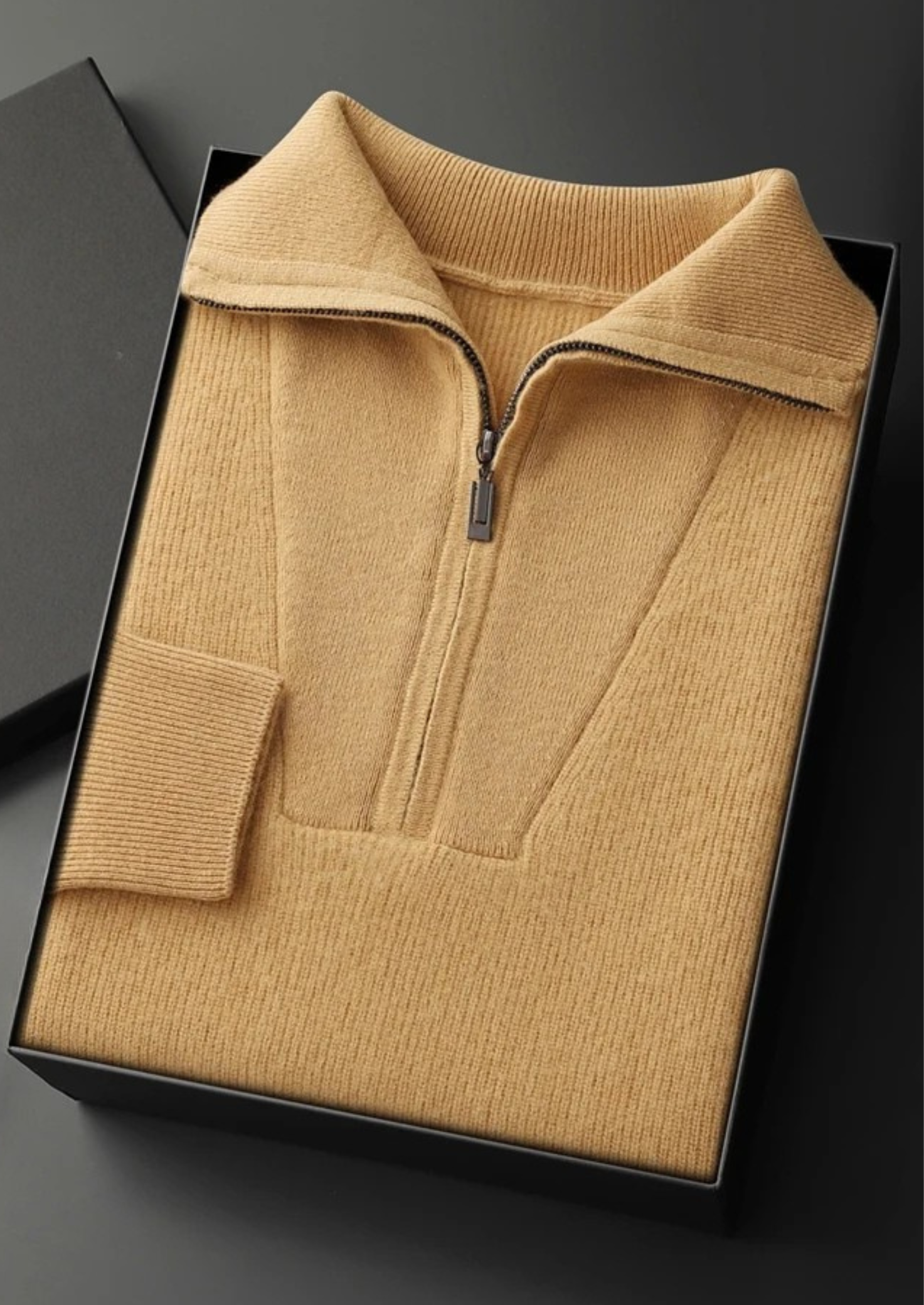 Premium Cashmere Half Zip Sweater Style