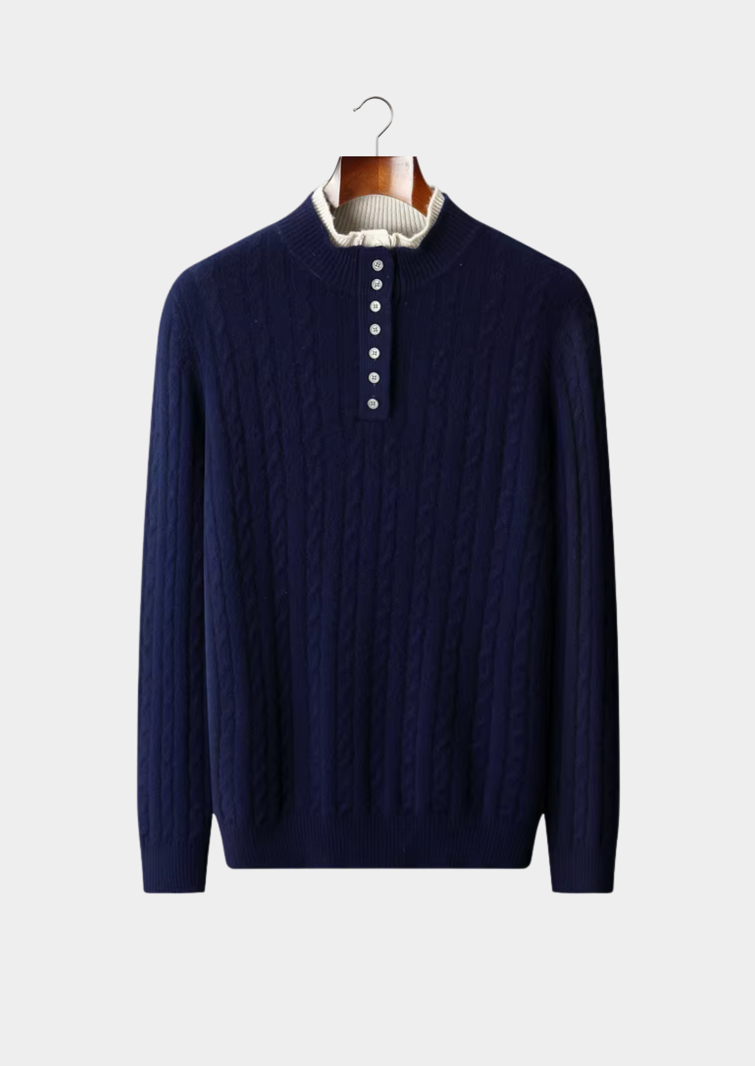 Henley Sweater in Merino Wool Classic Knit
