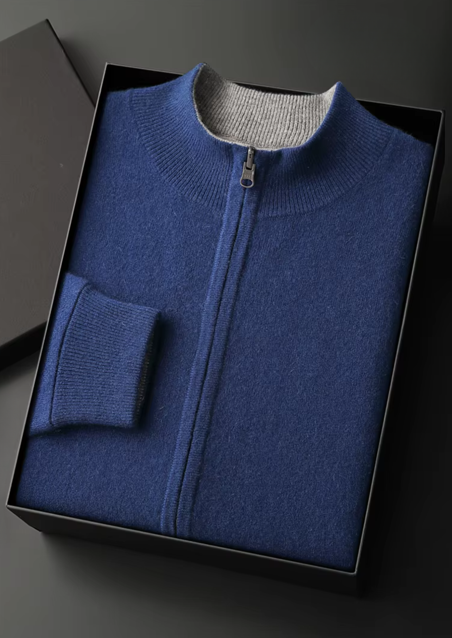 Merino Wool Extra-Fine Knit Zip Cardigan