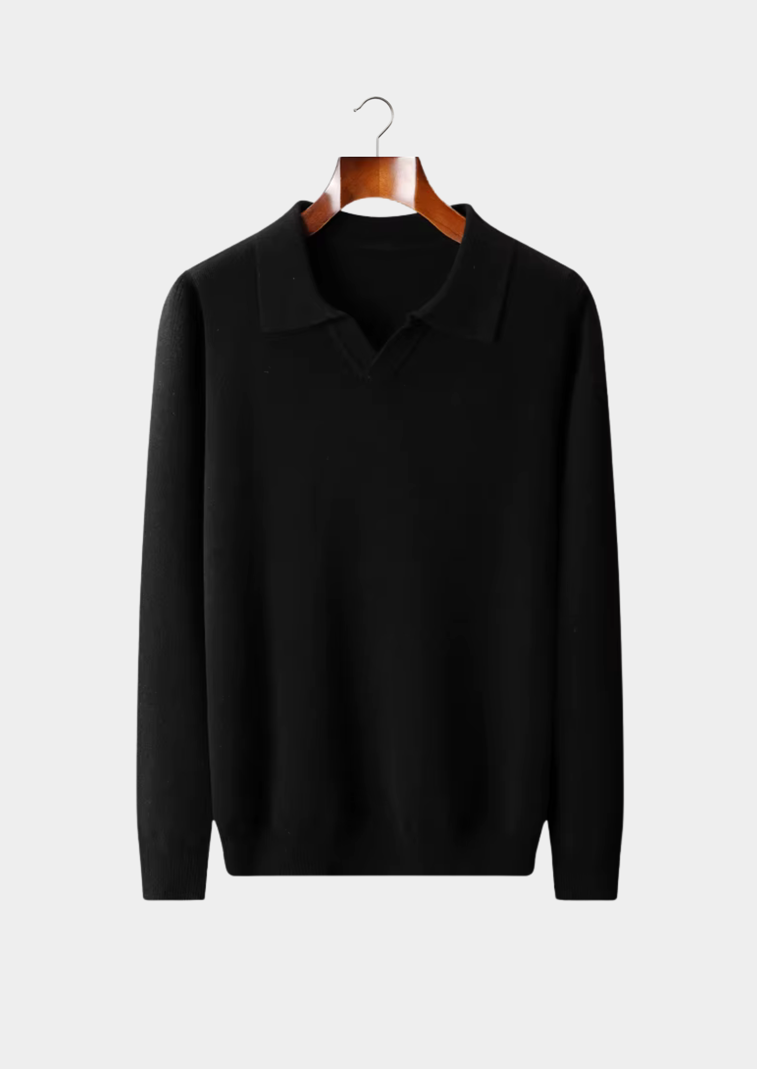 Buttonless Polo Merino Wool Extra-Fine