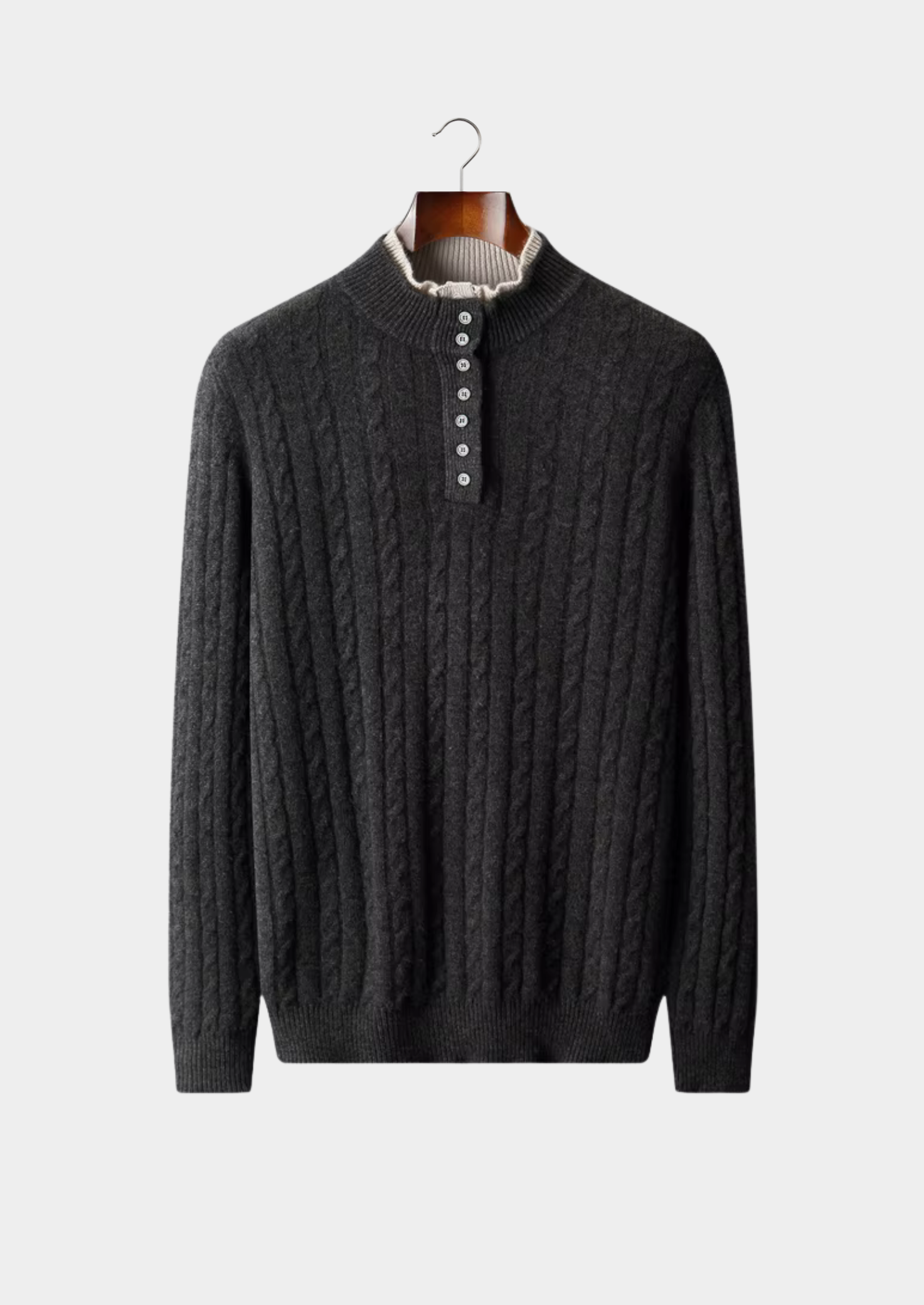 Henley Sweater in Merino Wool Classic Knit