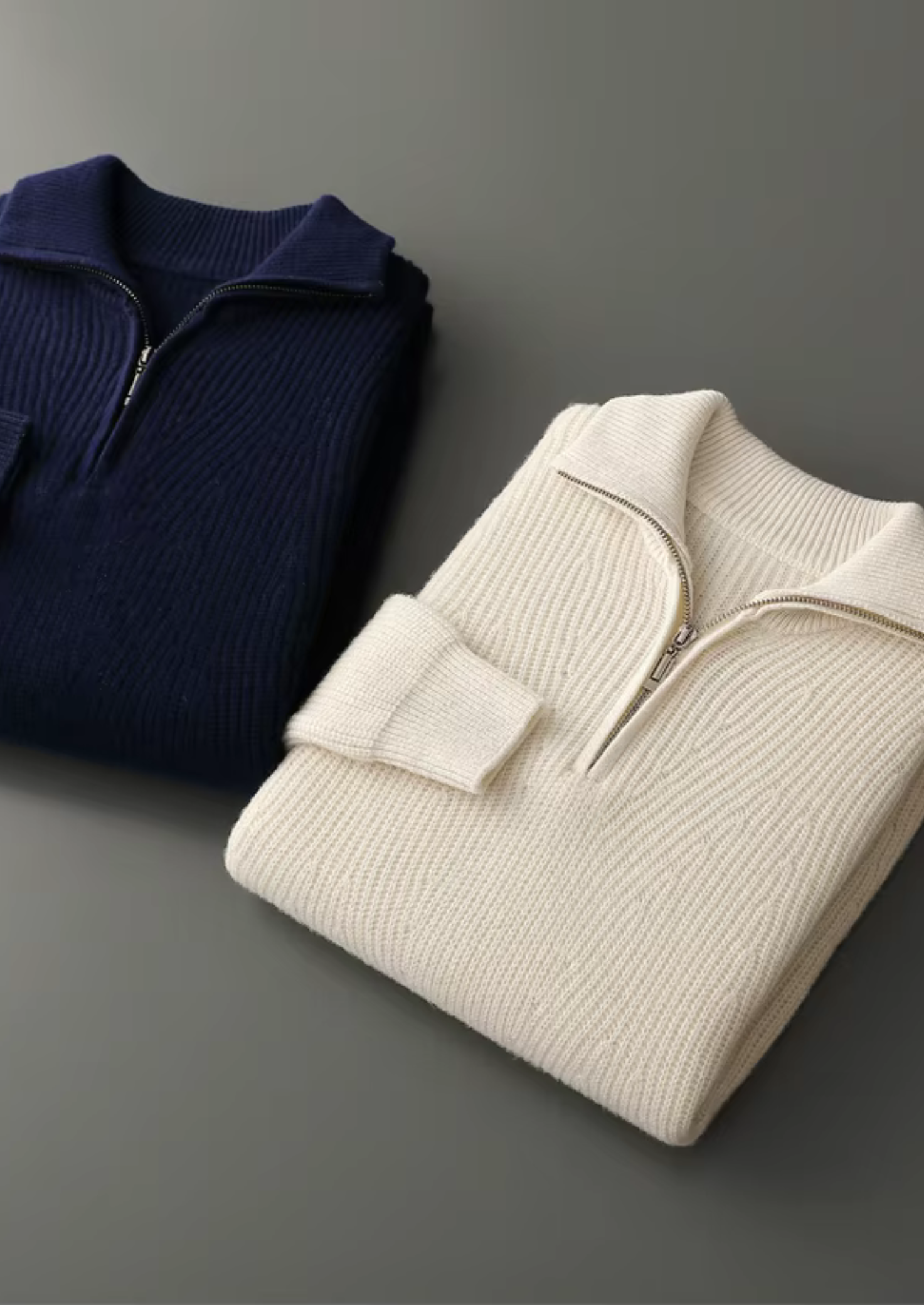Half-Zip Knit Sweater Merino Wool Extra-Fine
