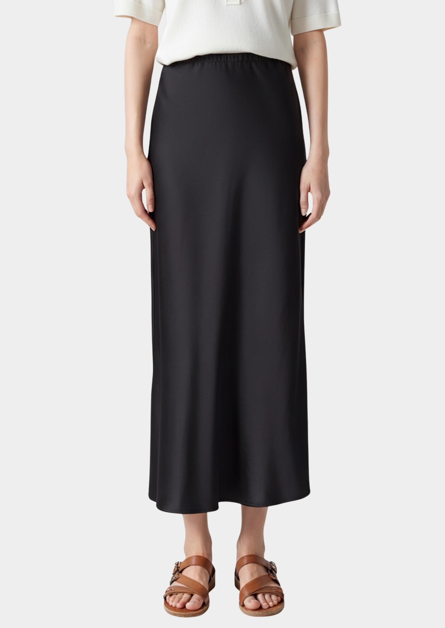 Old Money Silk Midi Skirt Women
