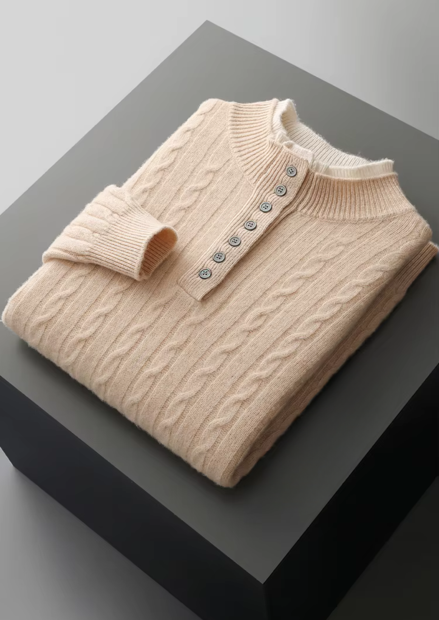 Henley Sweater in Merino Wool Classic Knit