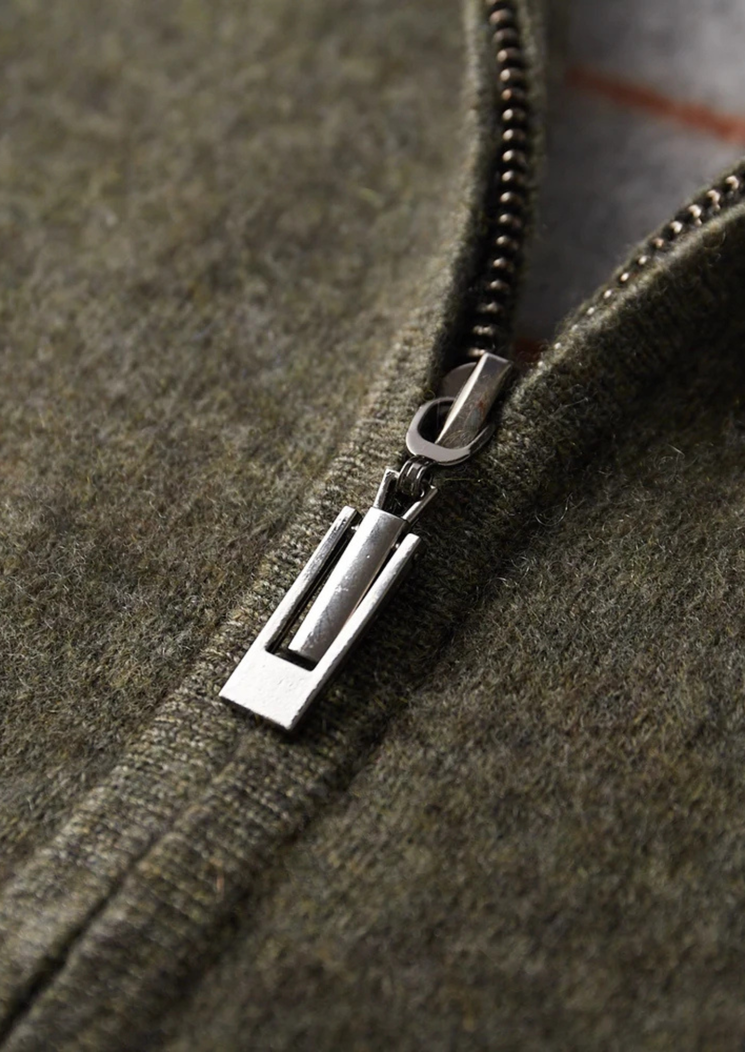 Premium Cashmere Double Tone Zip Cardigan