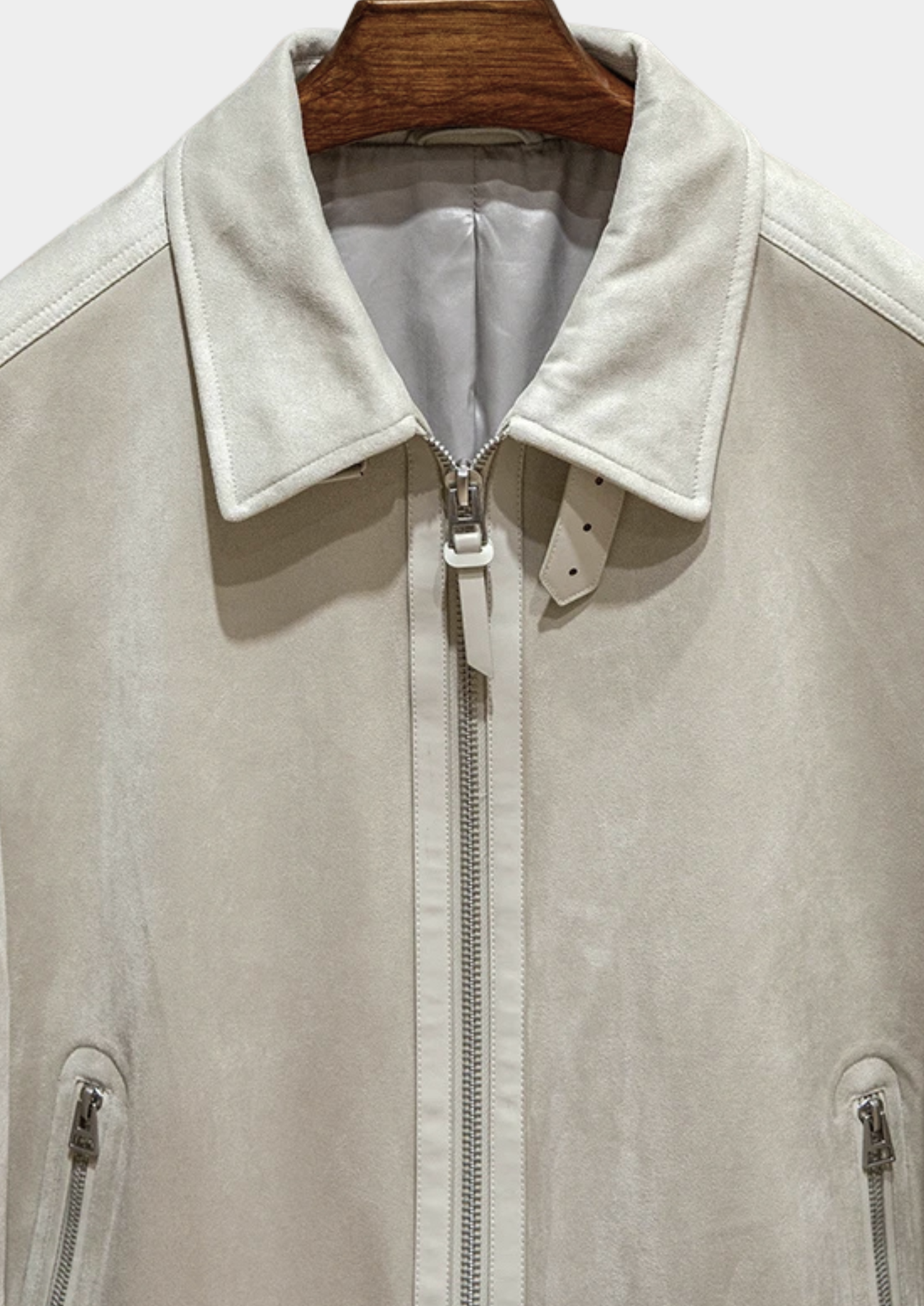 Suede Zip-Up Bomber Jacket