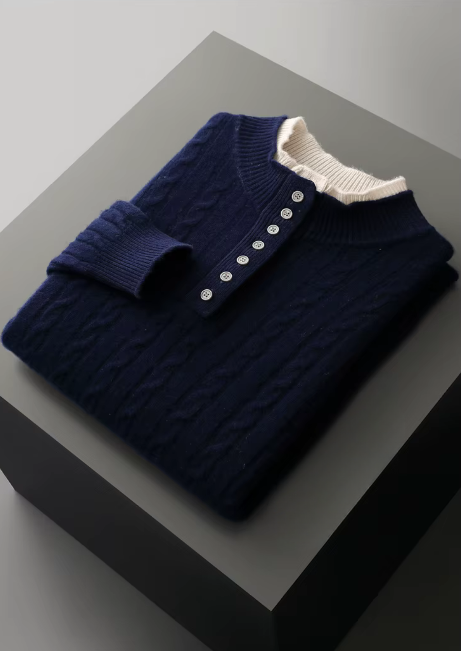 Henley Sweater in Merino Wool Classic Knit