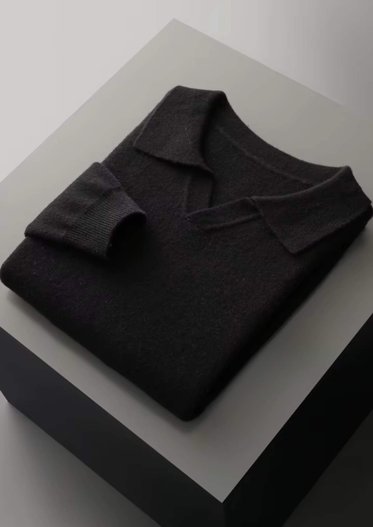 Buttonless Polo Merino Wool Extra-Fine