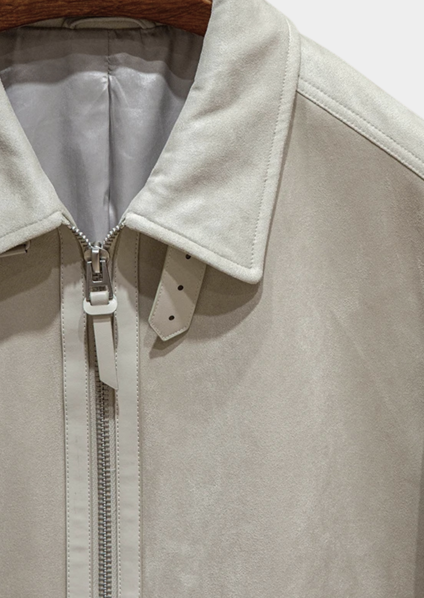 Suede Zip-Up Bomber Jacket