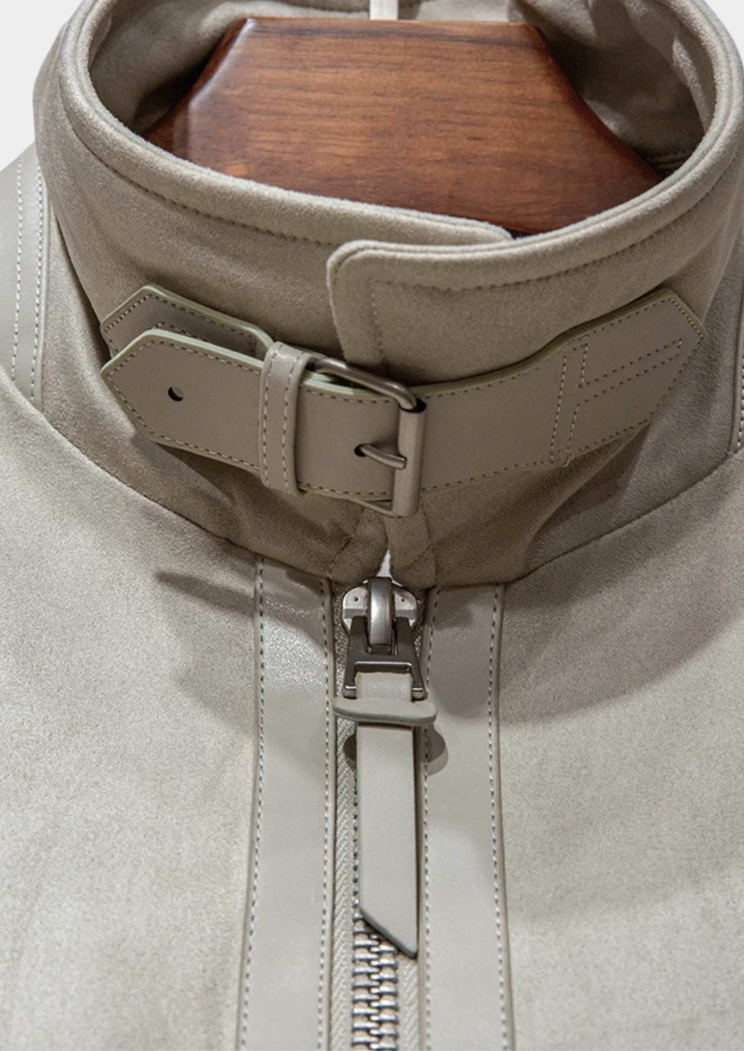 Suede Zip-Up Bomber Jacket