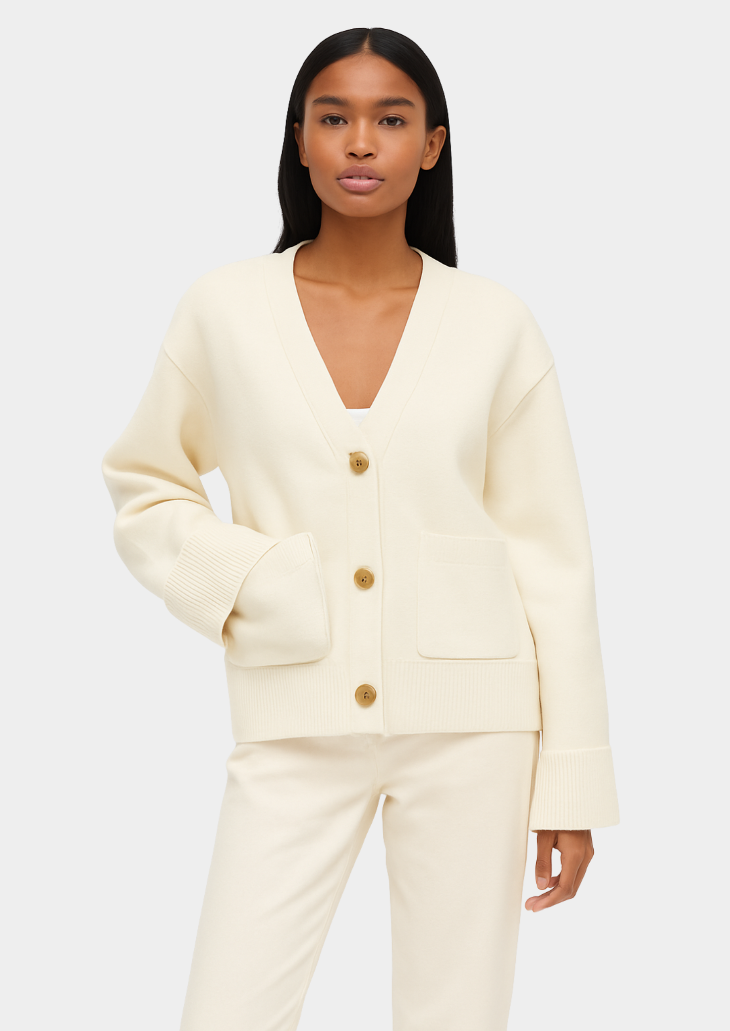 Solid Colour Knitted Cardigan for Women