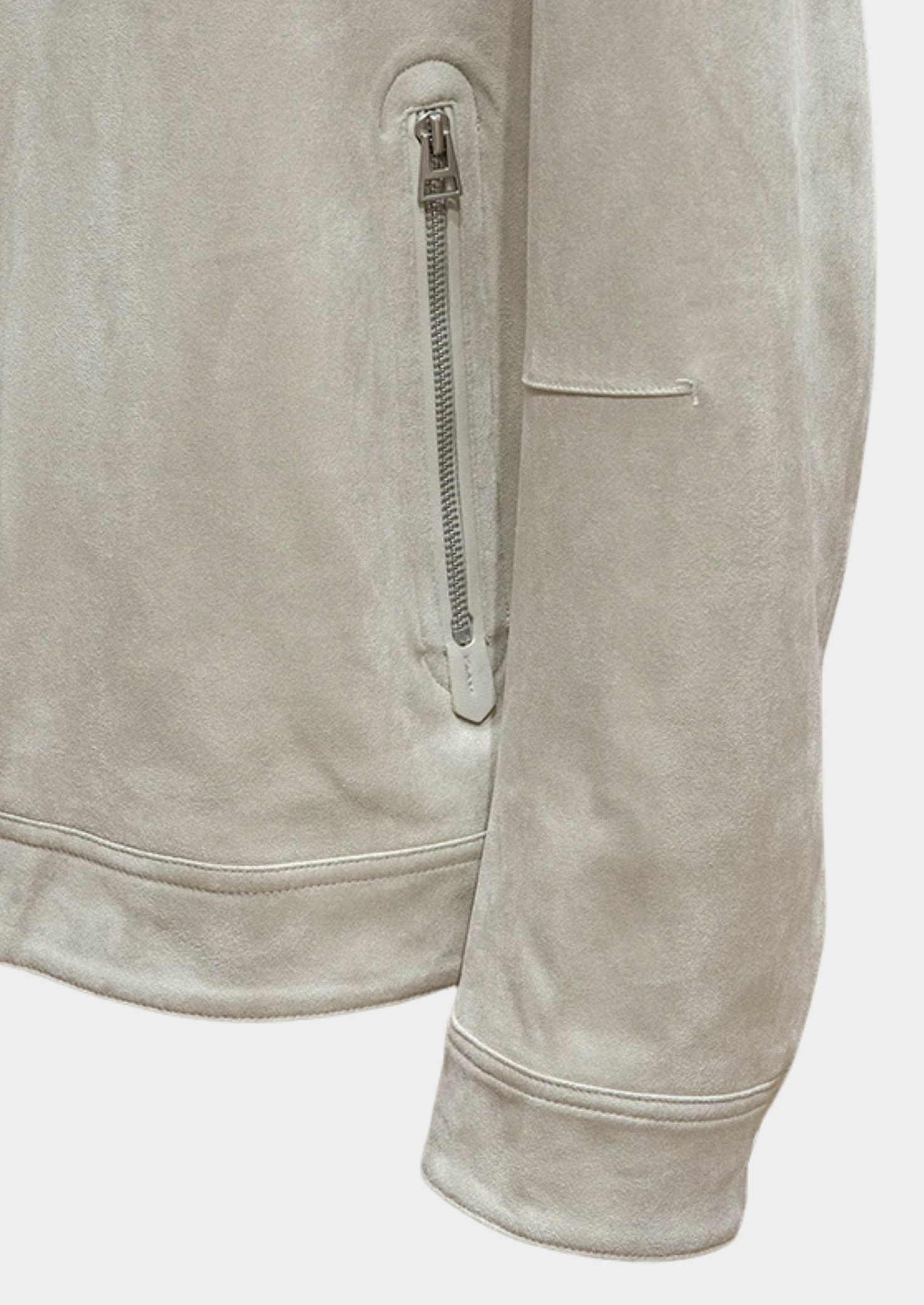Suede Zip-Up Bomber Jacket