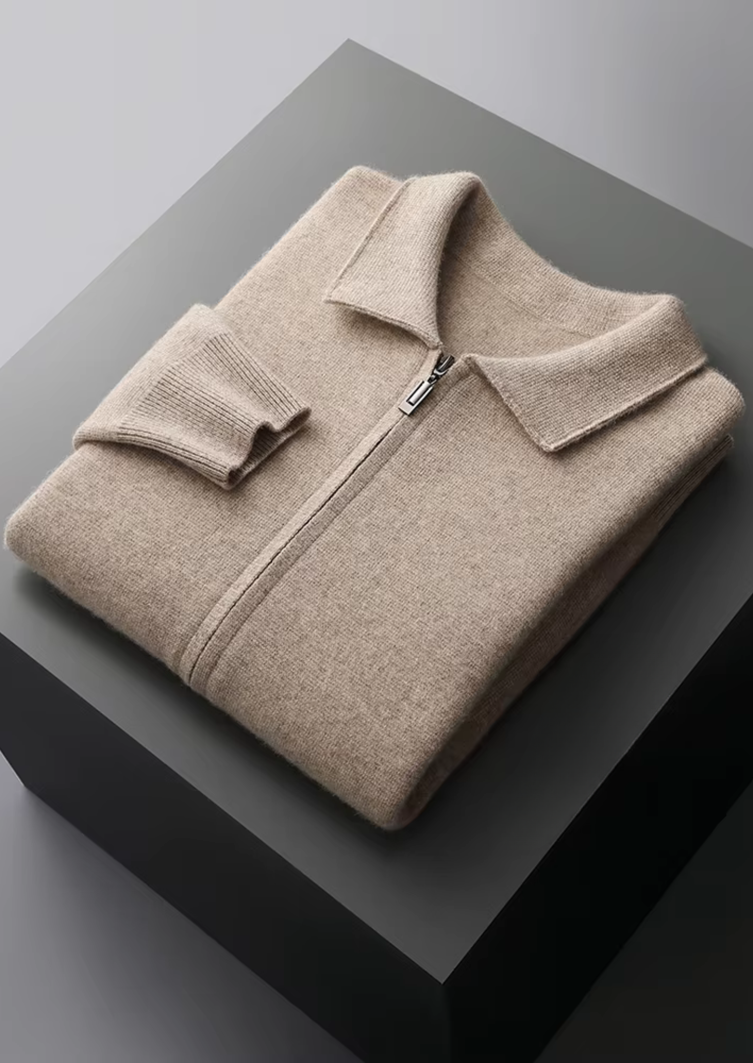 Merino Wool Extra-Fine Polo Knit Cardigan