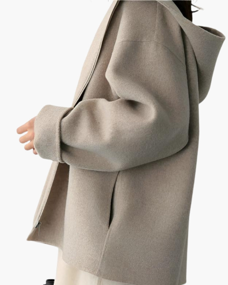 Refined Wool Zip Coat Women