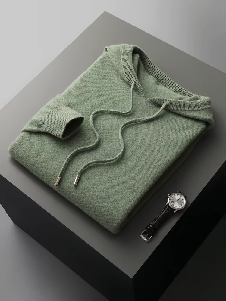 Merino Wool Extra-Fine Casual Zip Hoodie