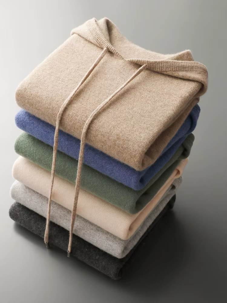 Merino Wool Extra-Fine Casual Zip Hoodie