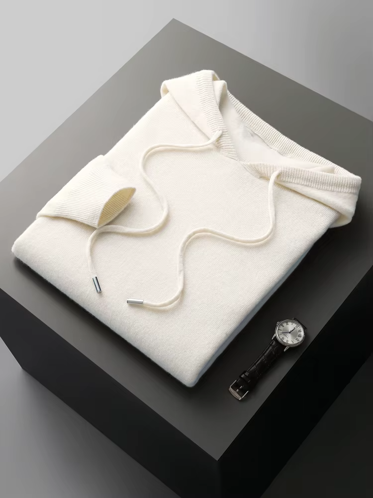 Merino Wool Extra-Fine Casual Zip Hoodie