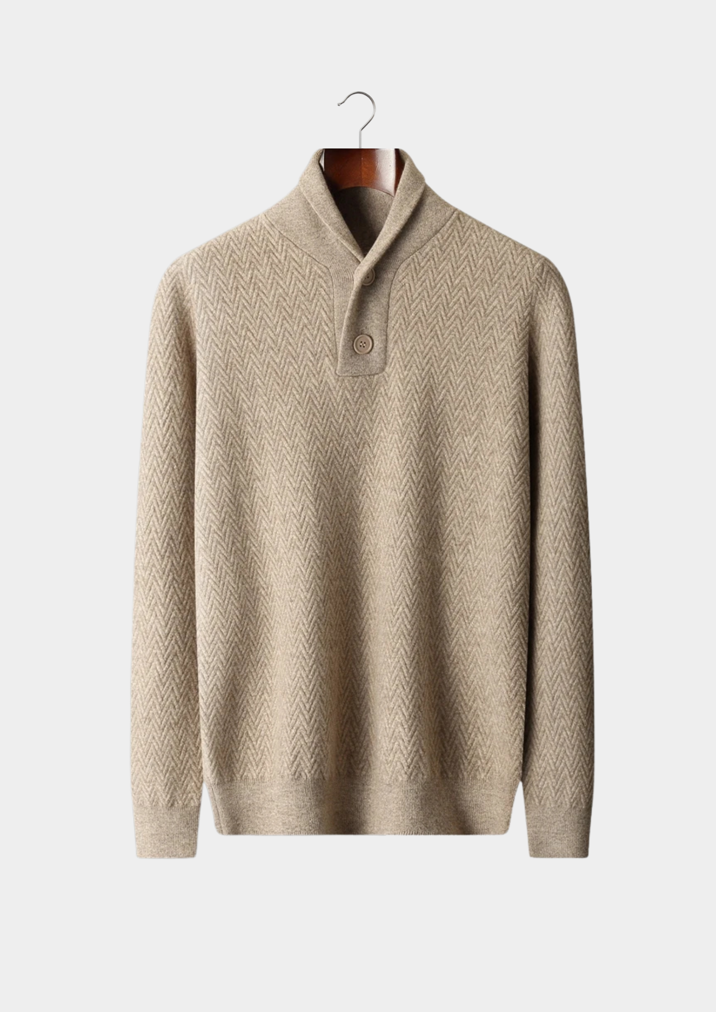 Cashmere Knit Sweater With Zigzag Pattern