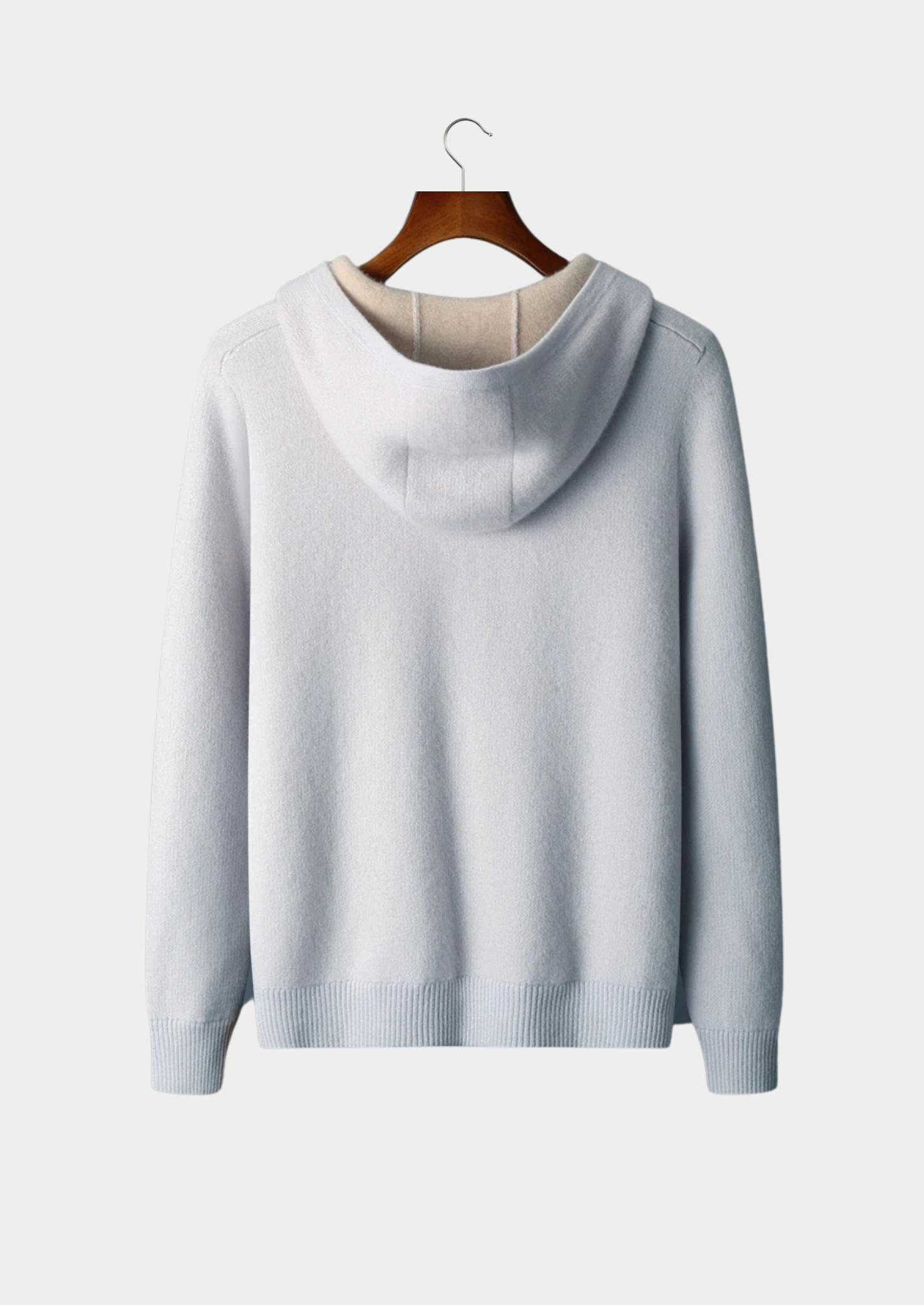 Premium Cashmere Zip Hoodie Two-Tone
