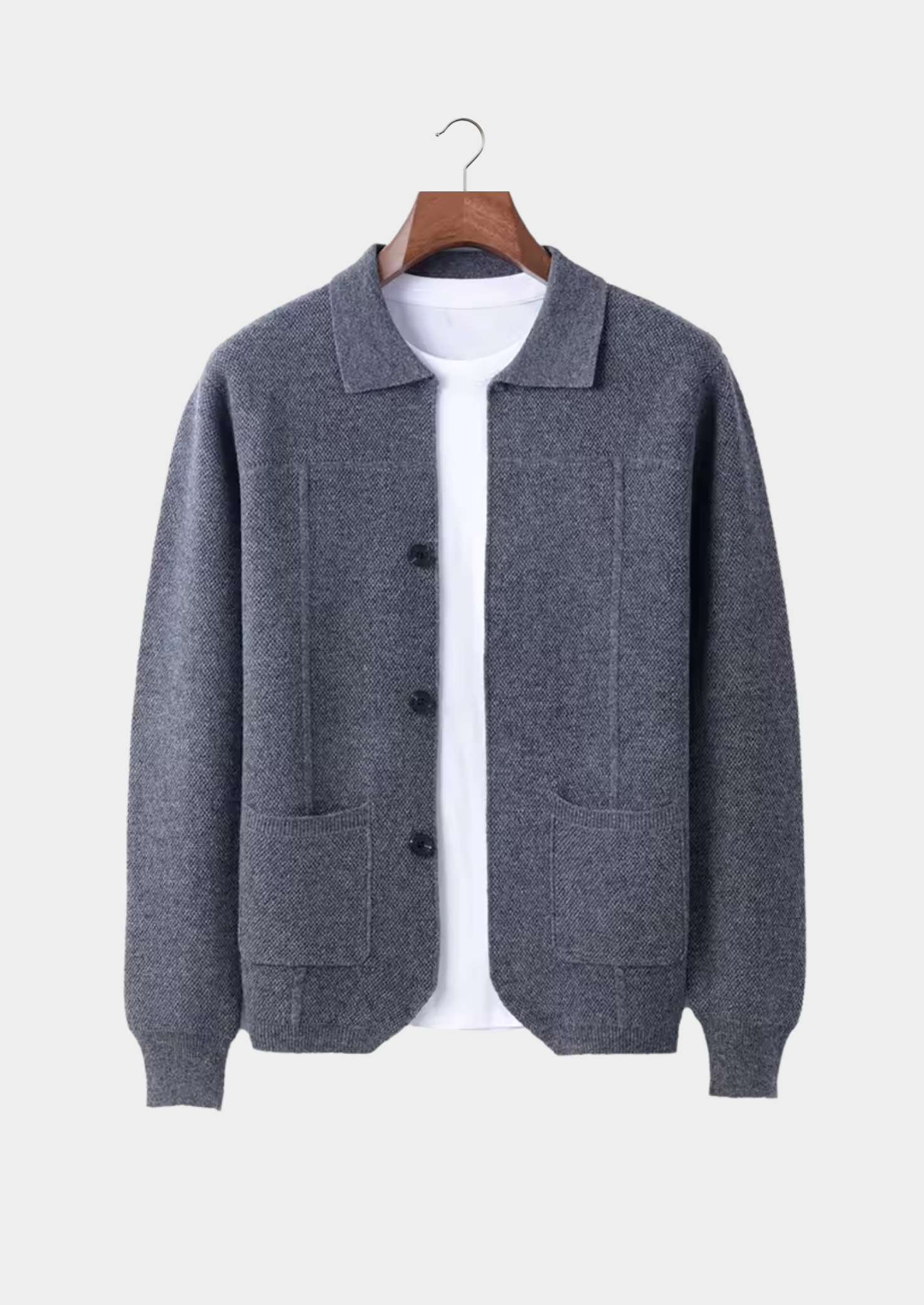 Merino Wool Extra-Fine Button Front Overshirt