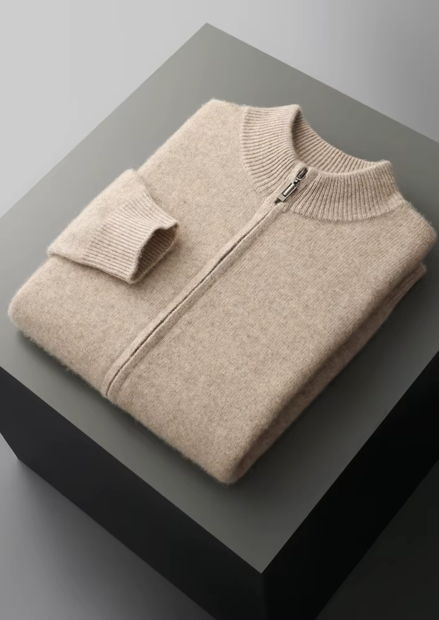 Merino Wool Extra-Fine Knit Cardigan With Zip