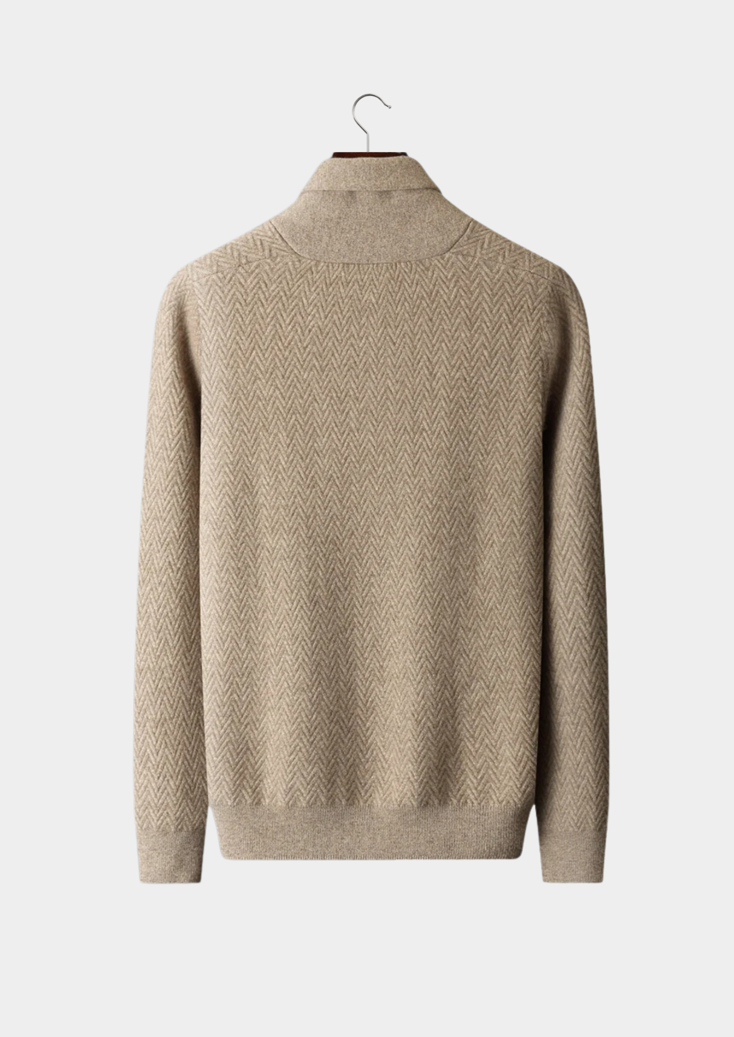 Cashmere Knit Sweater With Zigzag Pattern