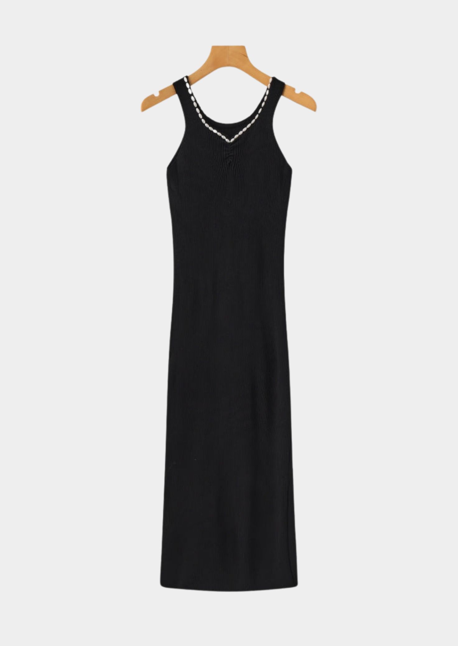 Ribbed V-Neck Knit Midi Dress Women