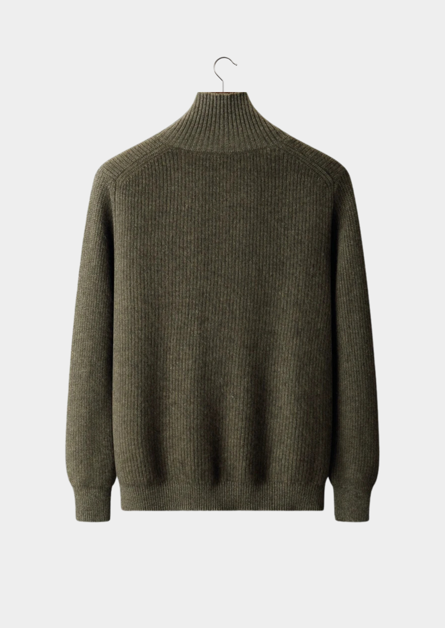 Premium Cashmere Ribbed Collar Cardigan