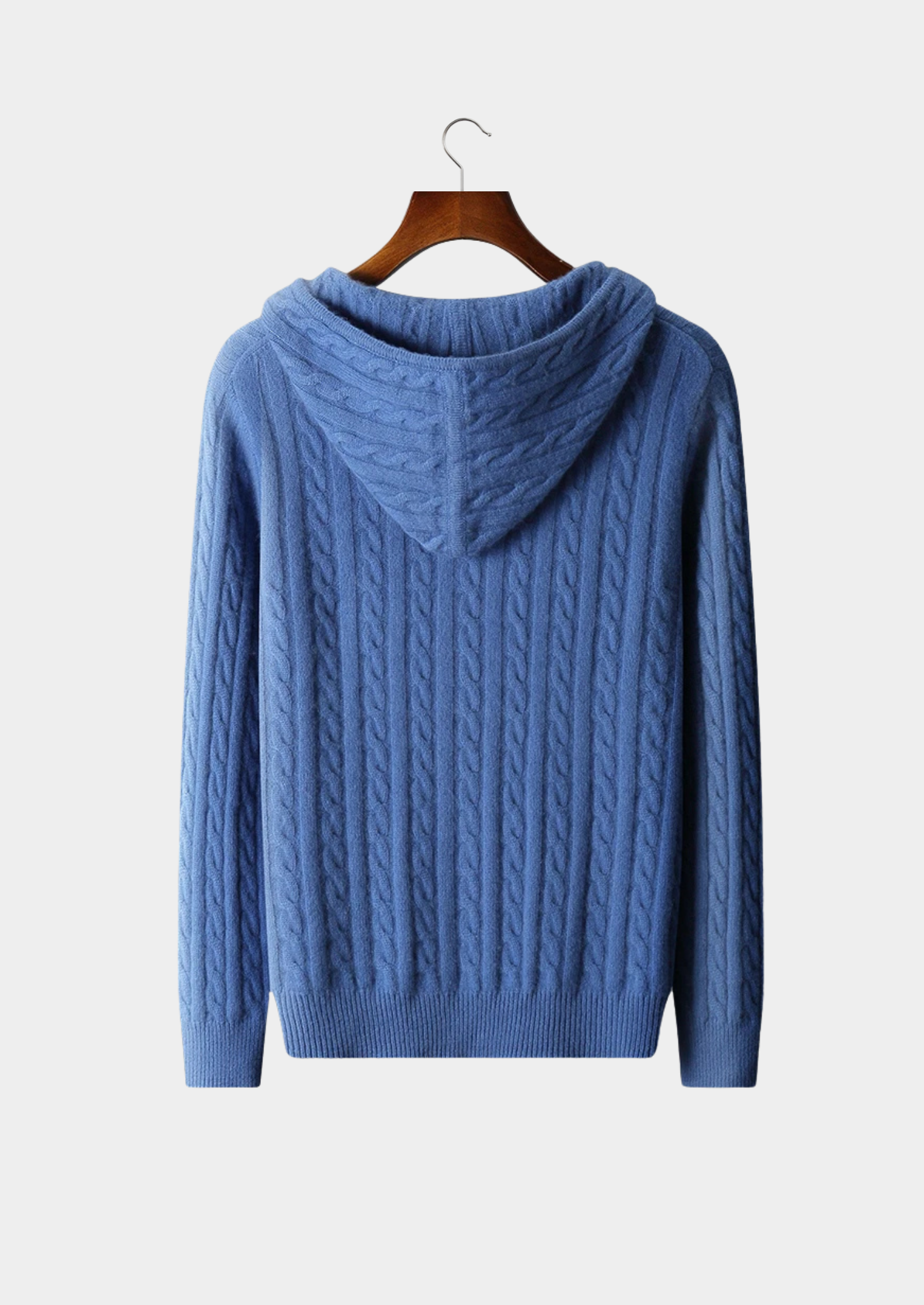 Cable Knit Zip Hoodie Premium Cashmere