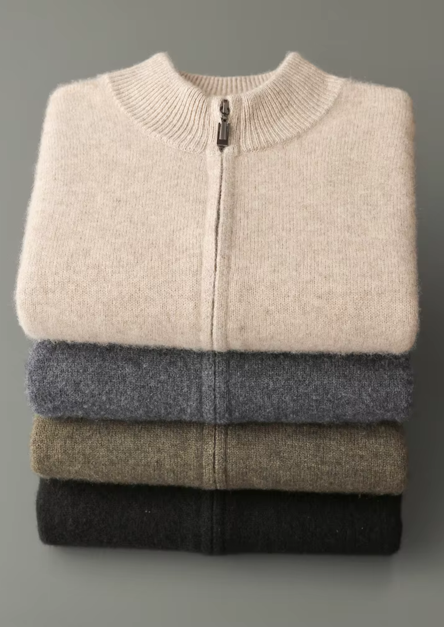 Merino Wool Extra-Fine Knit Cardigan With Zip