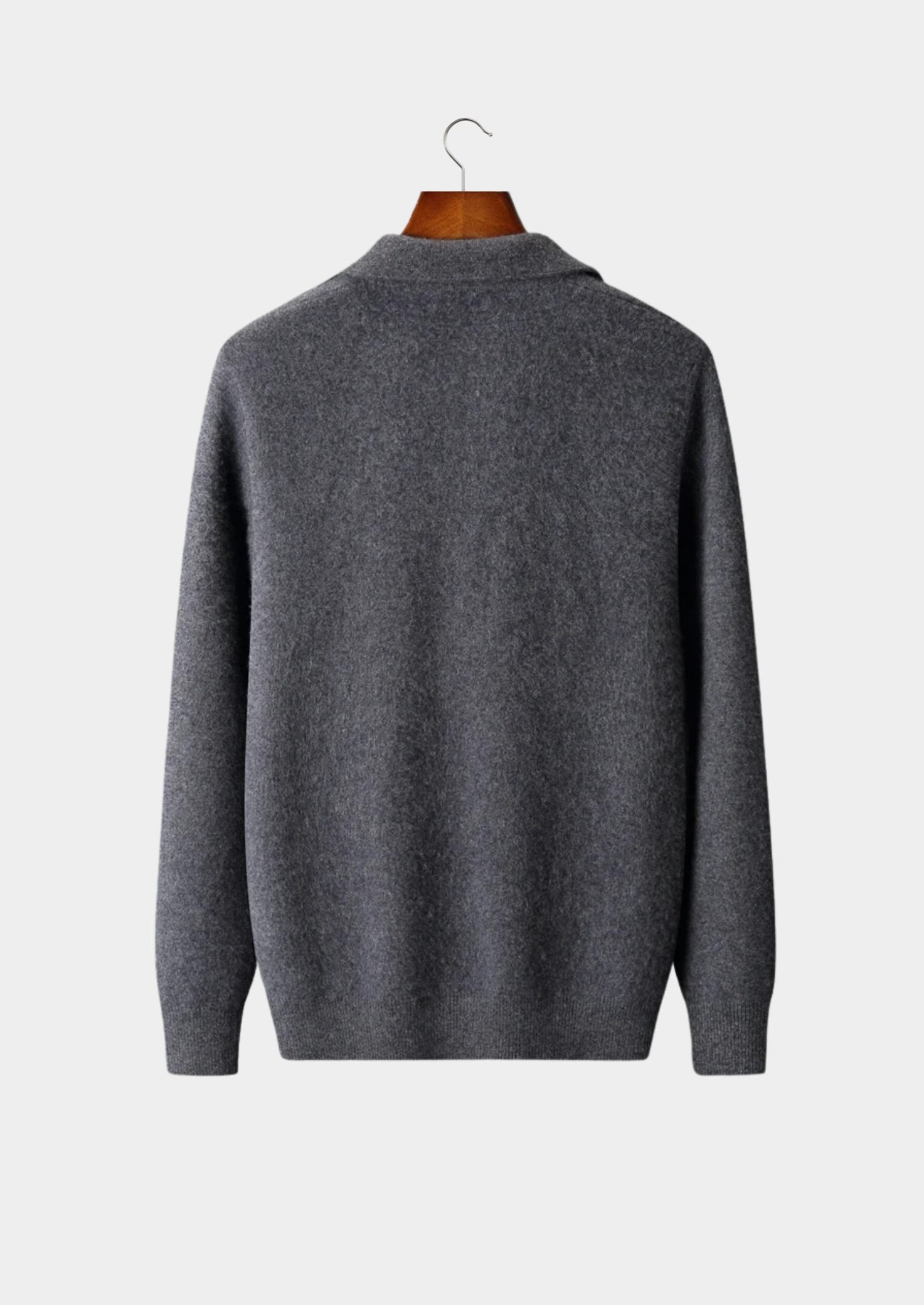 Polo Style Cardigan Premium Cashmere Zip